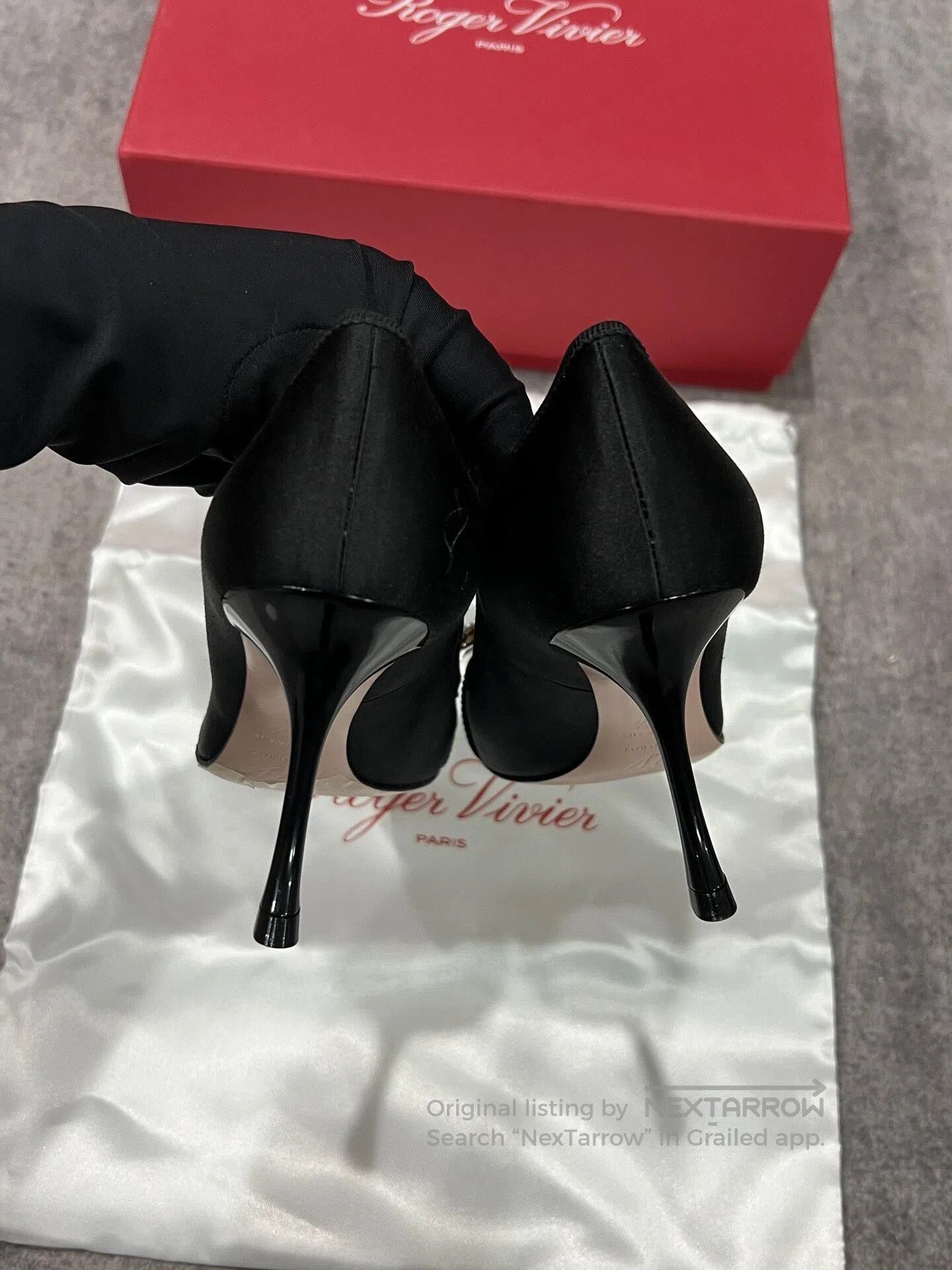 Roger Vivier Roger Vivier Crystal Button Satin High Heels| Size US 5 / IT 35 - 6 Thumbnail