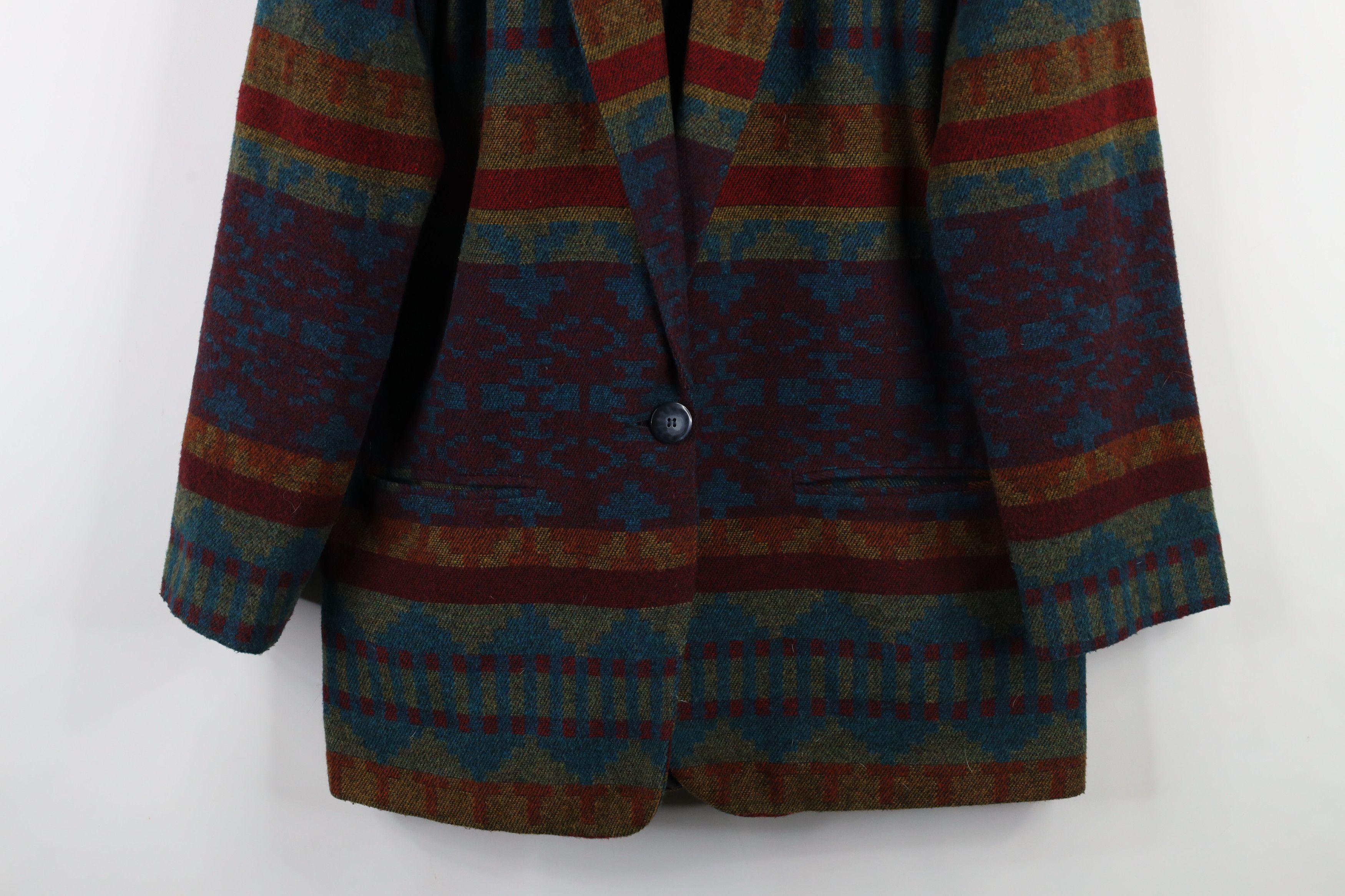 Vintage Vintage 90s Streetwear Southwestern Wool Blazer Jacket Size M / US 6-8 / IT 42-44 - 3 Thumbnail