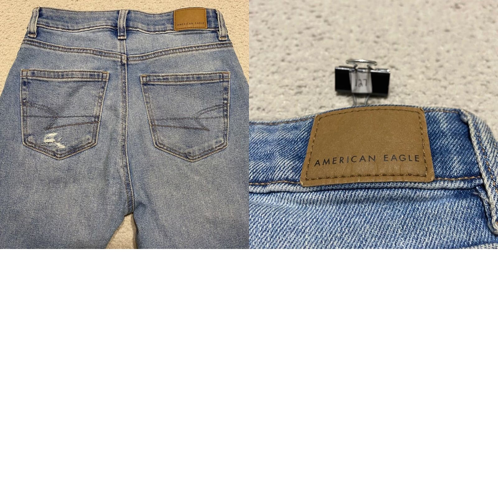 American Eagle Outfitters American Eagle Outfitters Mom Jeans Womens 0P Blue Denim Distressed High Rise Medium Wash Jeans Women Size 25" / US 0 / IT 36 - 9 Thumbnail