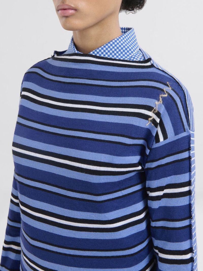 Marni o1f1d3z0326 Striped Knitted Sweater in Multicolor Size L / US 10 / IT 46 - 4 Thumbnail