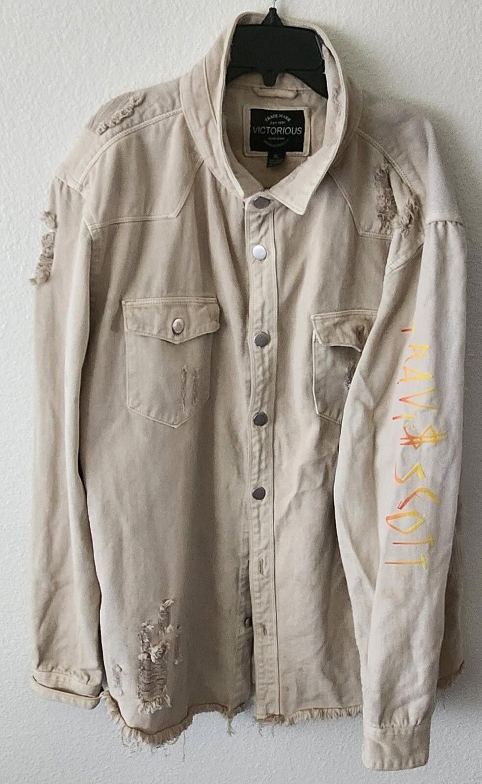 Designer MENS VICTORIOUS DENIM Jacket Beige Travis Scott XL Size US XL / EU 56 / 4 - 2 Thumbnail