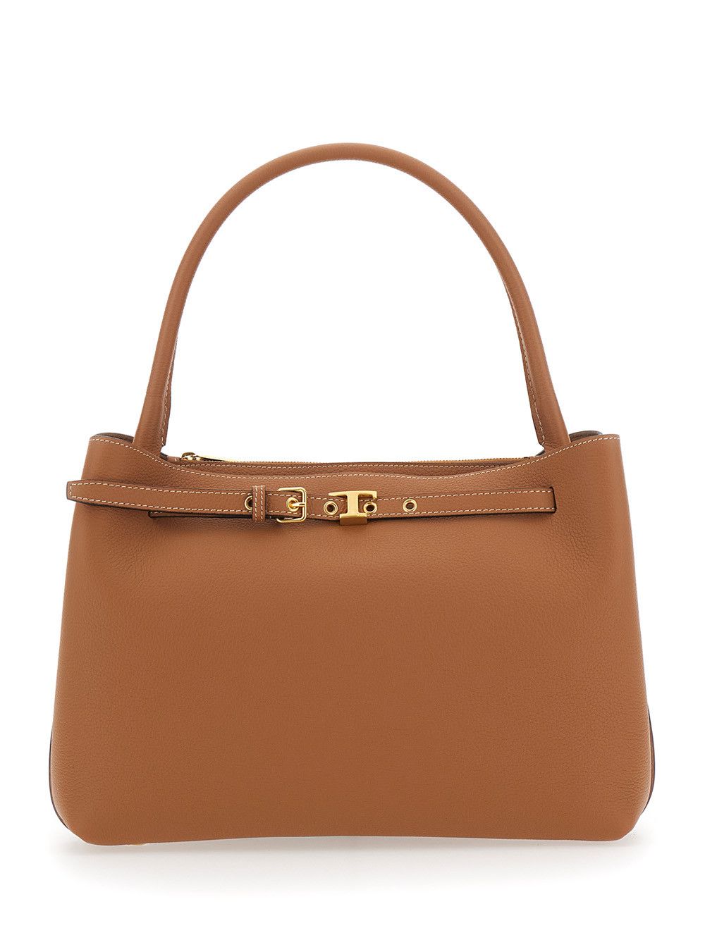 Tod's T-String Handbag with Adjustable and Removable Shoulder Strap and Strap with Buckle on the Front in Brown Hammered Leather for Women Size ONE SIZE - 1 Thumbnail