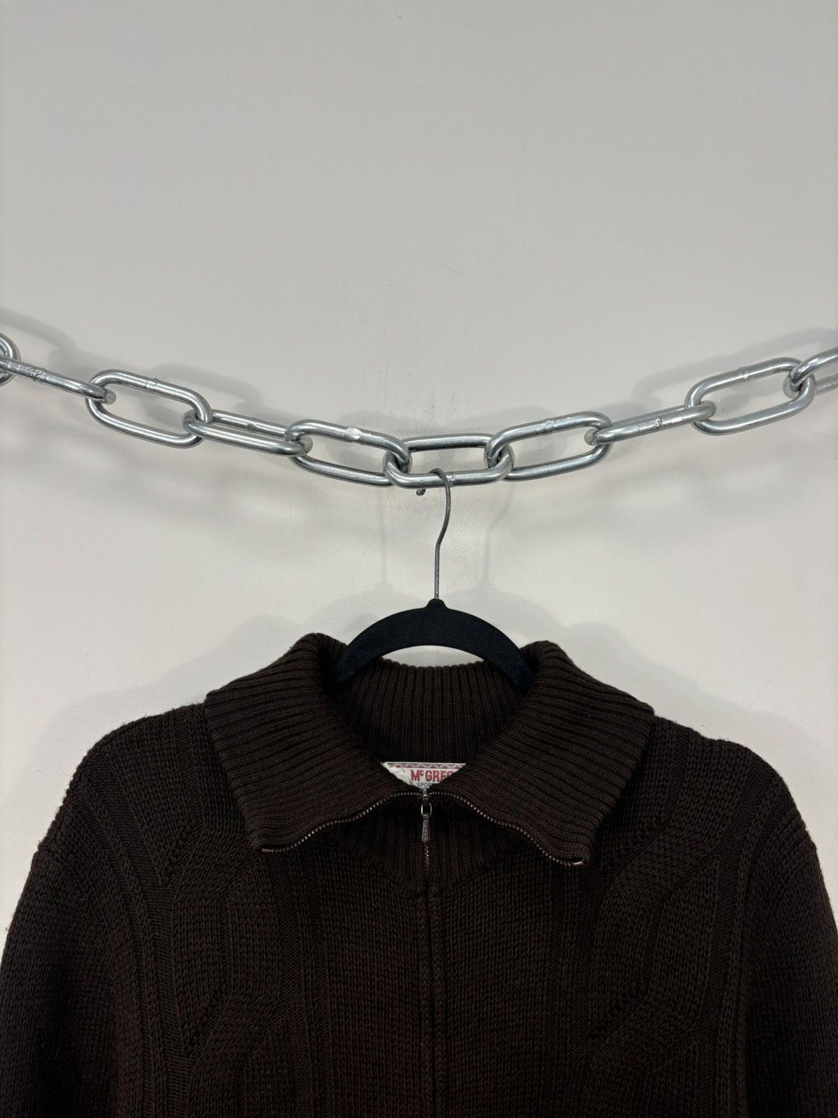 McGregor Vintage 70s McGregor Sportswear Brown Cable Knit Zip Sweater Size US M / EU 48-50 / 2 - 7 Thumbnail