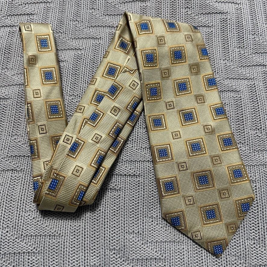 Other Henry Jacobson gold square geometric print silk tie Size ONE SIZE - 1 Thumbnail