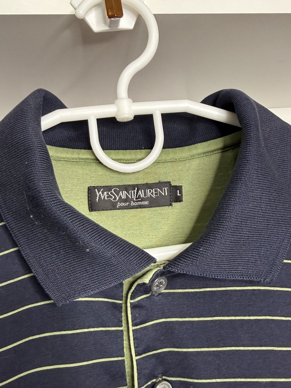 Yves Saint Laurent Vintage YSL YvesSaintLaurent Stripped Polo size l Size US L / EU 52-54 / 3 - 7 Thumbnail