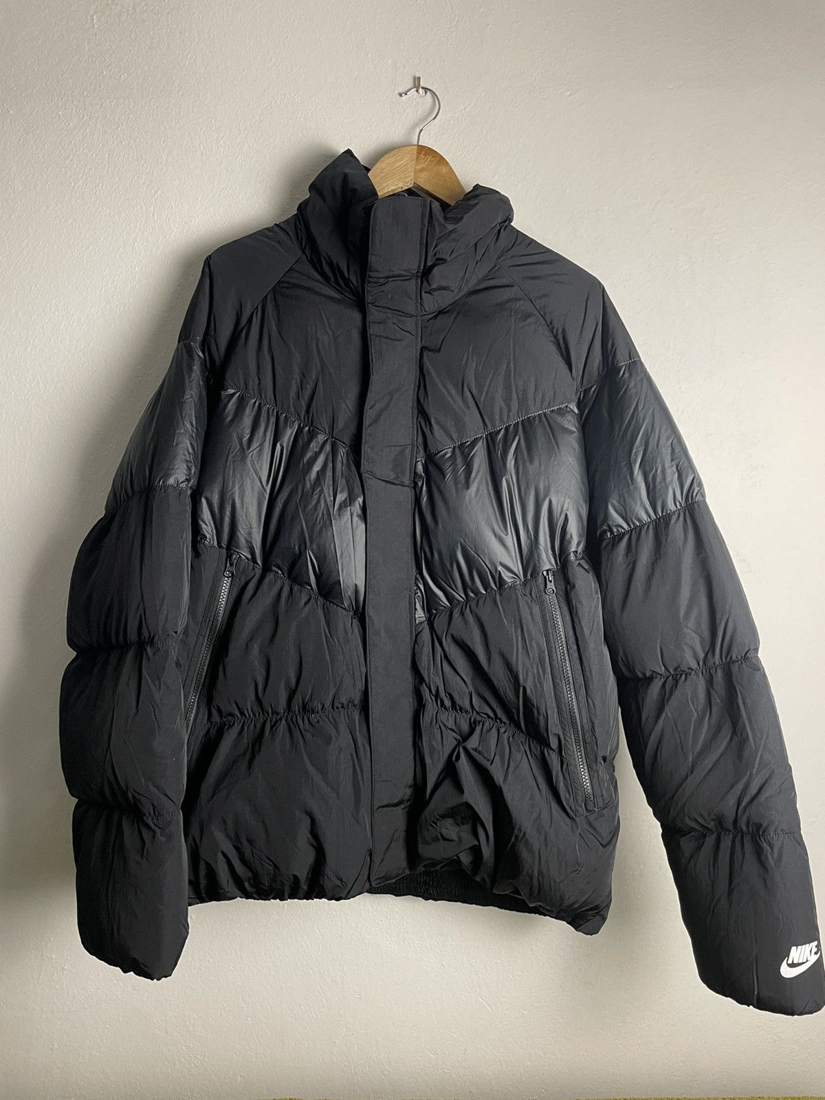 Image of Nike Puffer Jacket Black Drill Uk, Men's (Size Large)