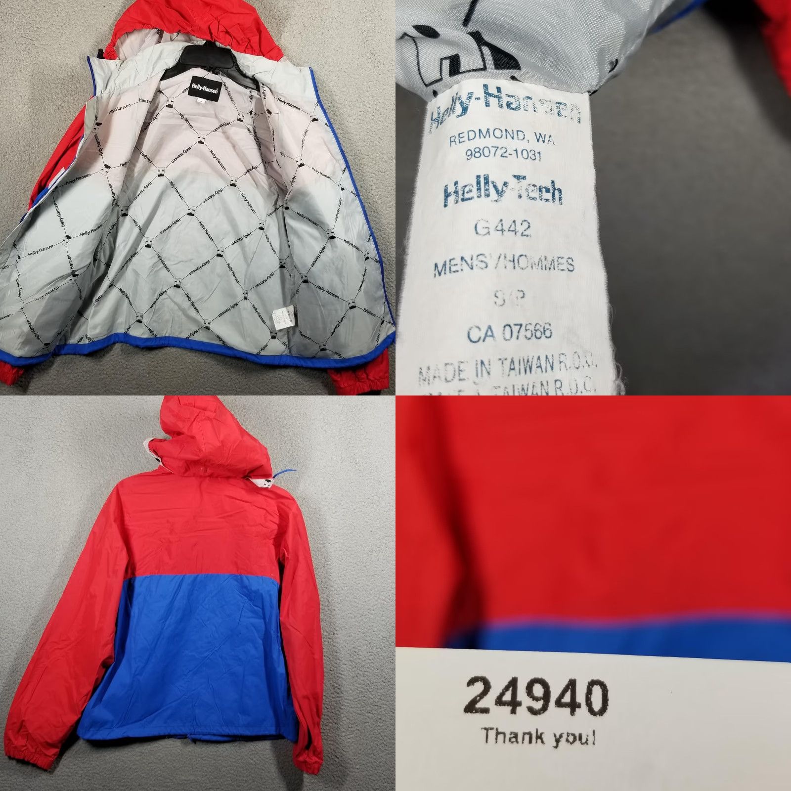 Helly Hansen HELly Hansen Jacket Helly-Tech Lightweight Windbreaker Mens Small Colorblock Red Blue Waterproof Size US S / EU 44-46 / 1 - 8 Thumbnail