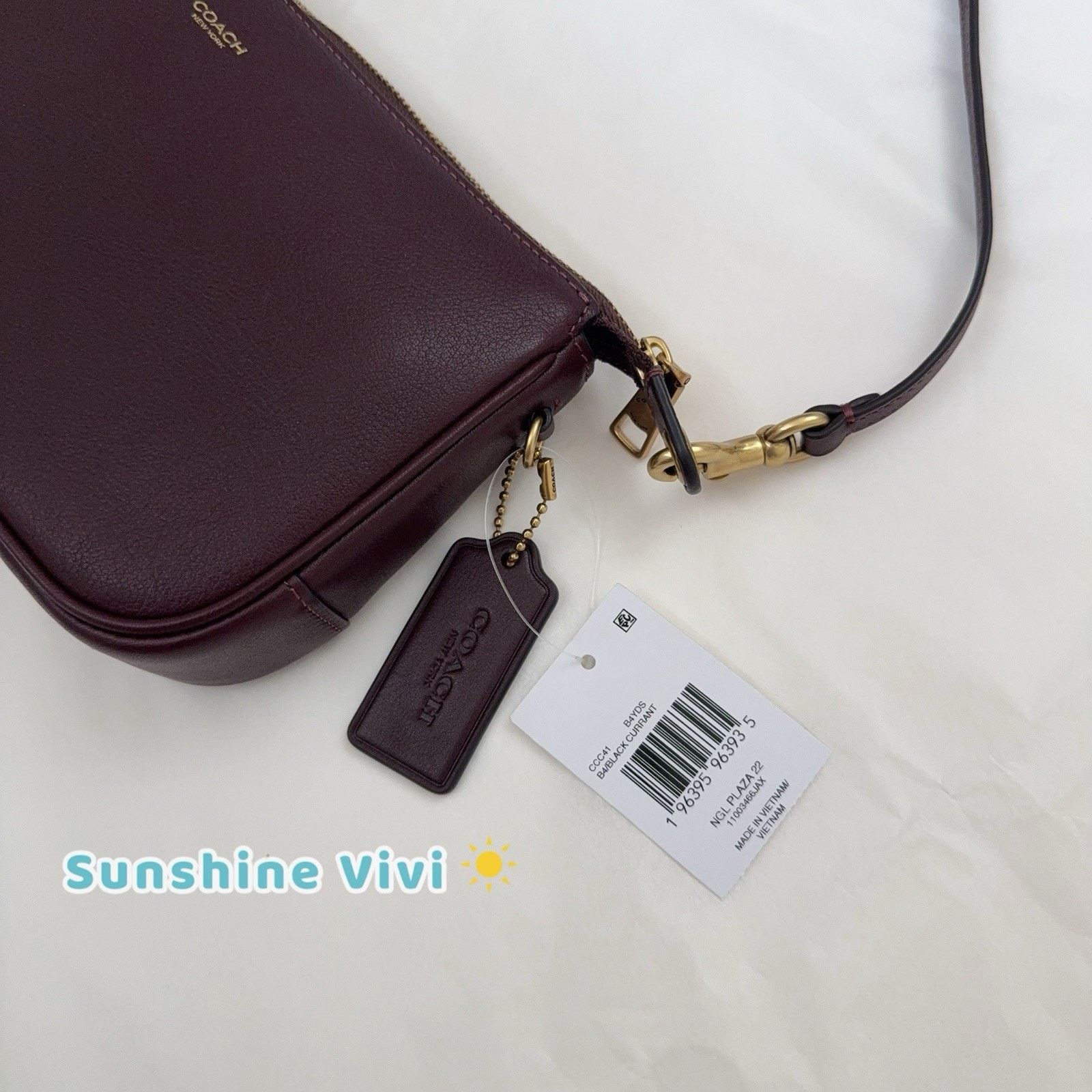 Coach NWT Coach Plaza Bag in Brass/Black Currant Leather CCC41 Size ONE SIZE - 5 Thumbnail