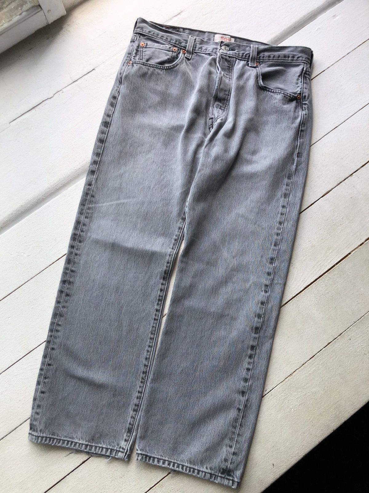 Levi's Avant Garde Distressed Levis 501 Mudwash baggy pants Jeans Size US 36 / EU 52 - 2 Thumbnail