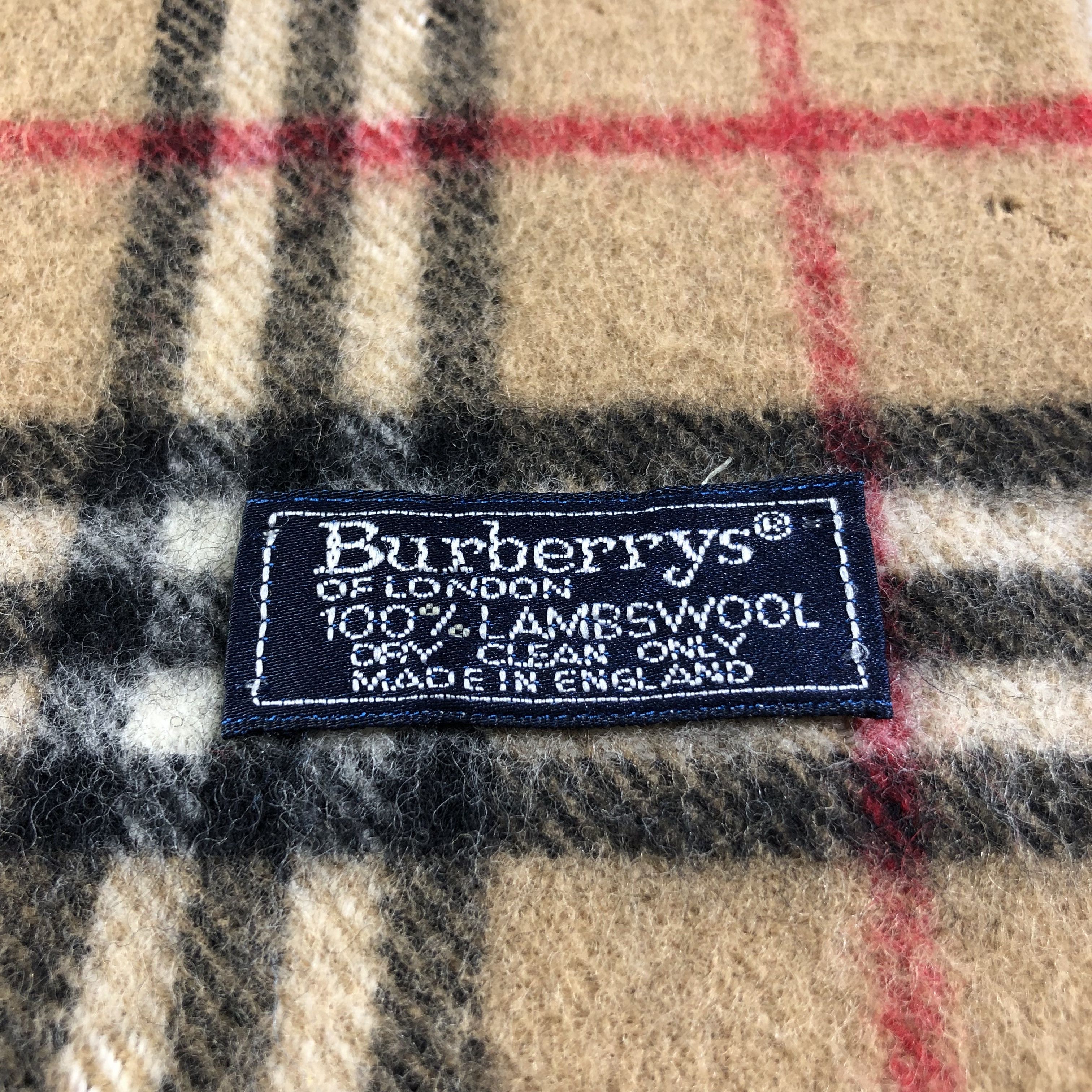 Burberry Burberrys Tan Nova Check Wool Scarf Muffler V1388 Size ONE SIZE - 4 Thumbnail