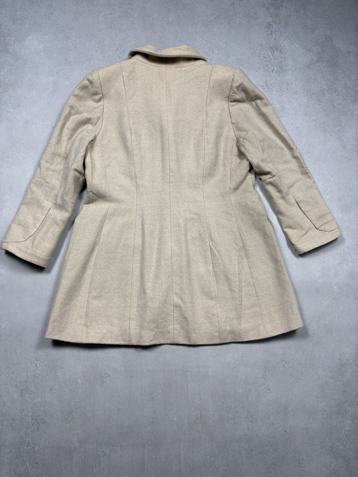 Other Jacques Fath Paris Beige Wool Tailored Blazer Coat Vintage Size L / US 10 / IT 46 - 14 Thumbnail