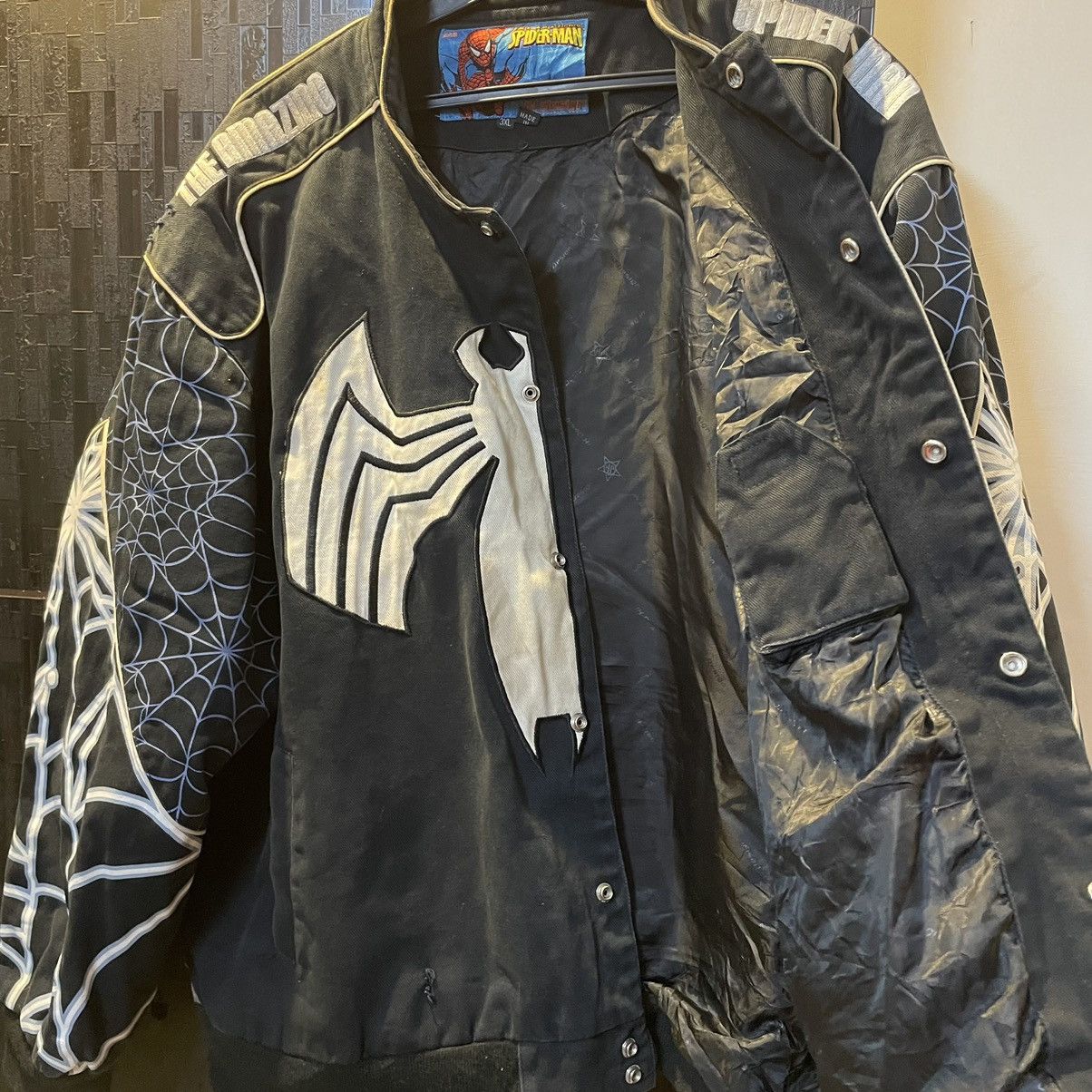 Marvel Comics VTG Marvel x JH Design ,Venom / Spider-Man racing Jacket Size US XXL / EU 58 / 5 - 13 Thumbnail