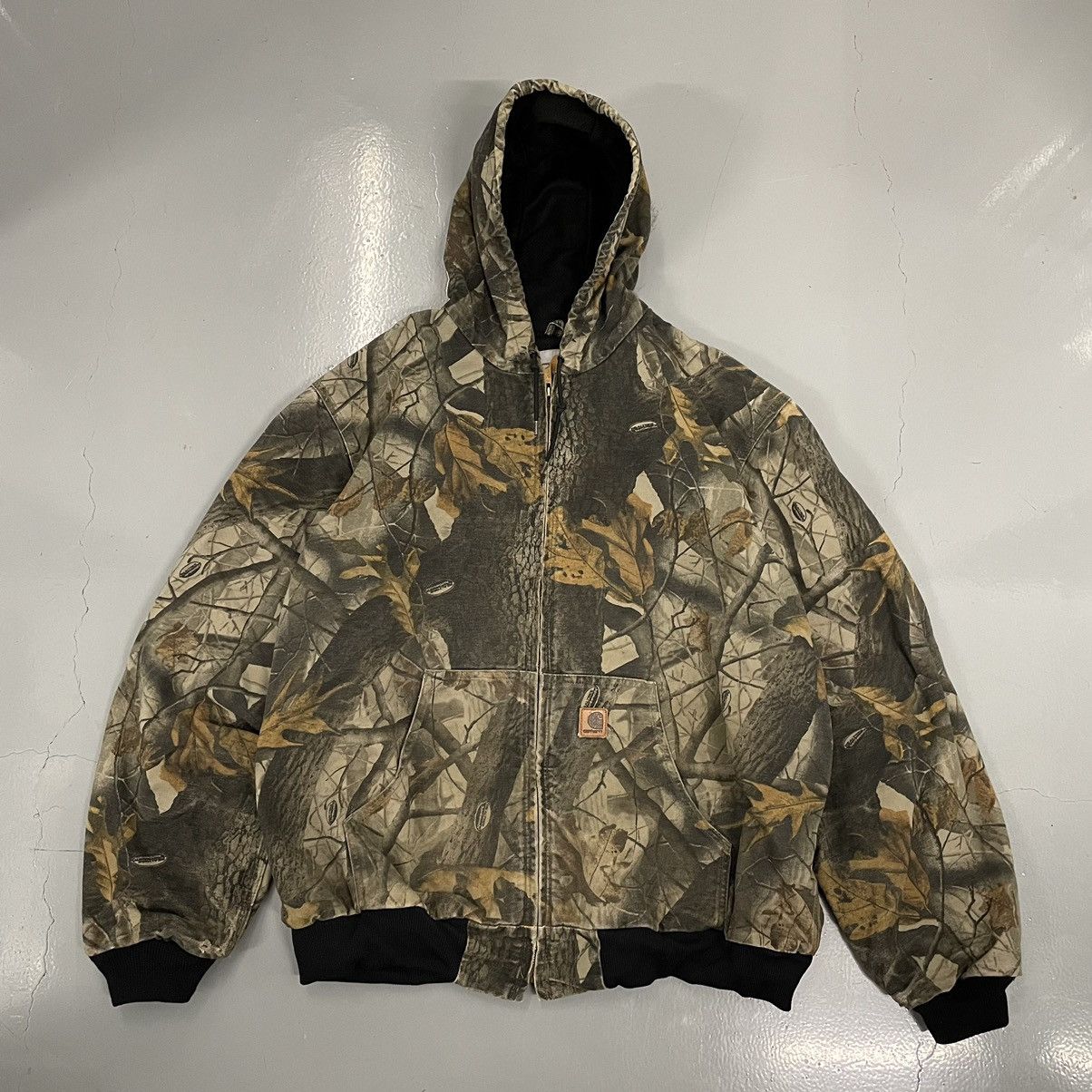 Pre-owned Carhartt X Vintage Crazy Vintage Carhartt Camo Realtree Hooded Jacket Faded