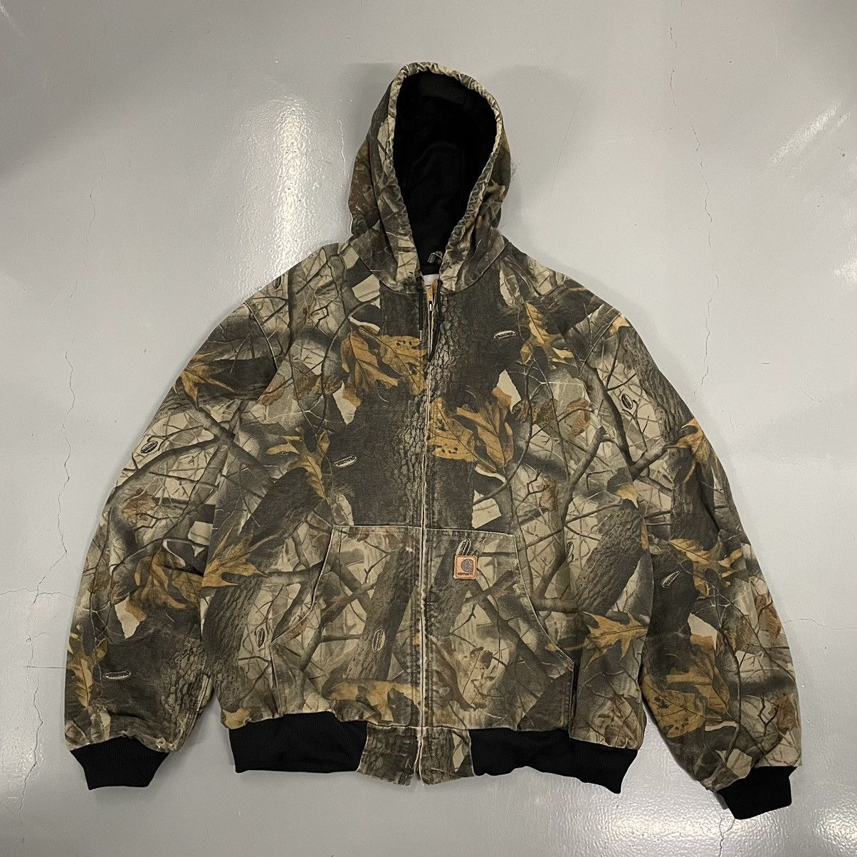 image of Crazy Vintage Carhartt Camo Realtree Hooded Jacket Faded, Men's (Size XL)