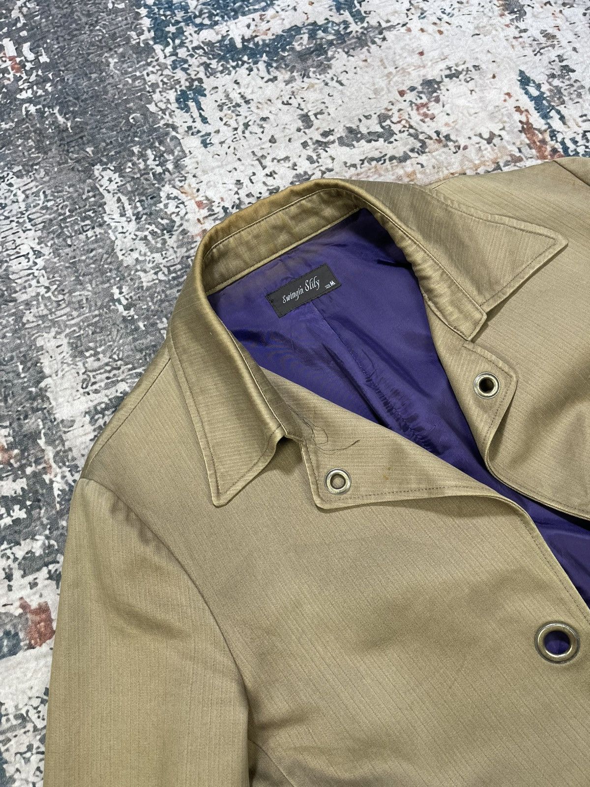 Japanese Brand Swingin Slily Herringbone Laced Gusset Jacket Size US M / EU 48-50 / 2 - 7 Thumbnail