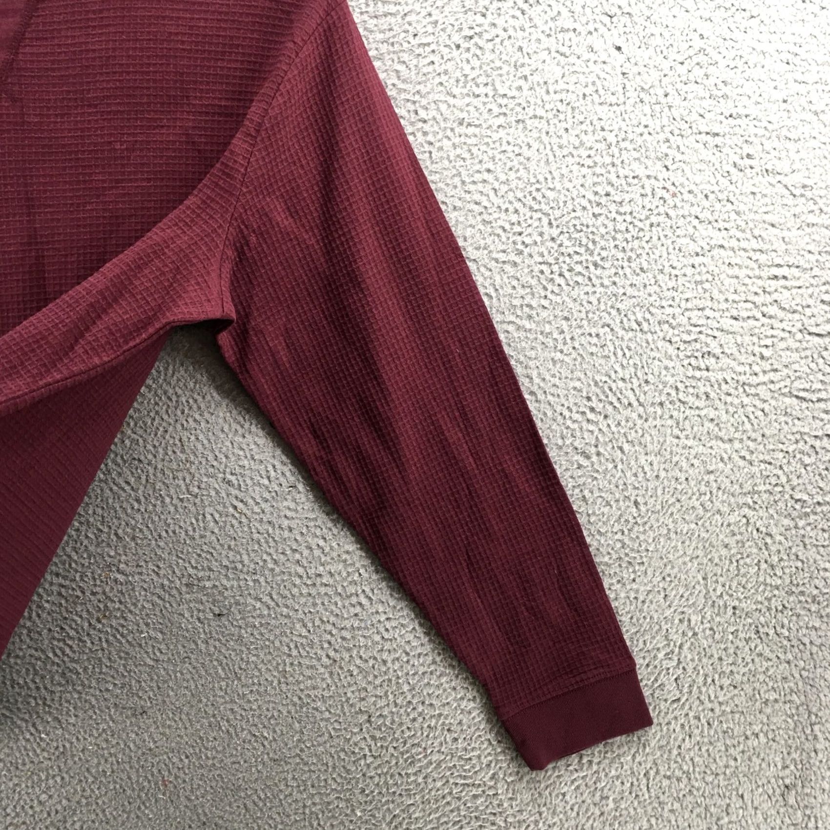 Vintage Arizona Jean Co Sweatshirt Mens L Burgundy Cotton Long Sleeve Waffle Pullover NEW Size US L / EU 52-54 / 3 - 4 Thumbnail