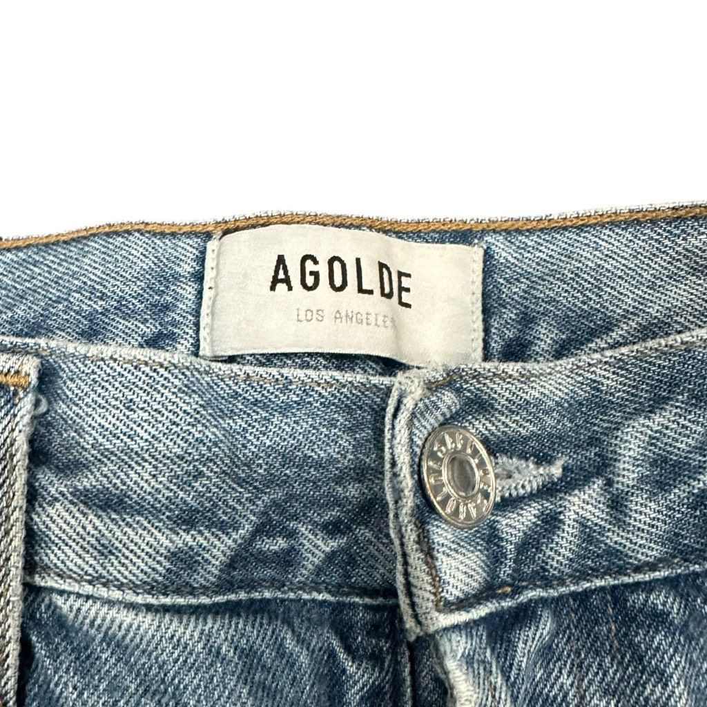 Agolde AGOLDE Riley Light Wash High Rise Button Fly Ankle Crop Dist Size 28" / US 6 / IT 42 - 5 Thumbnail