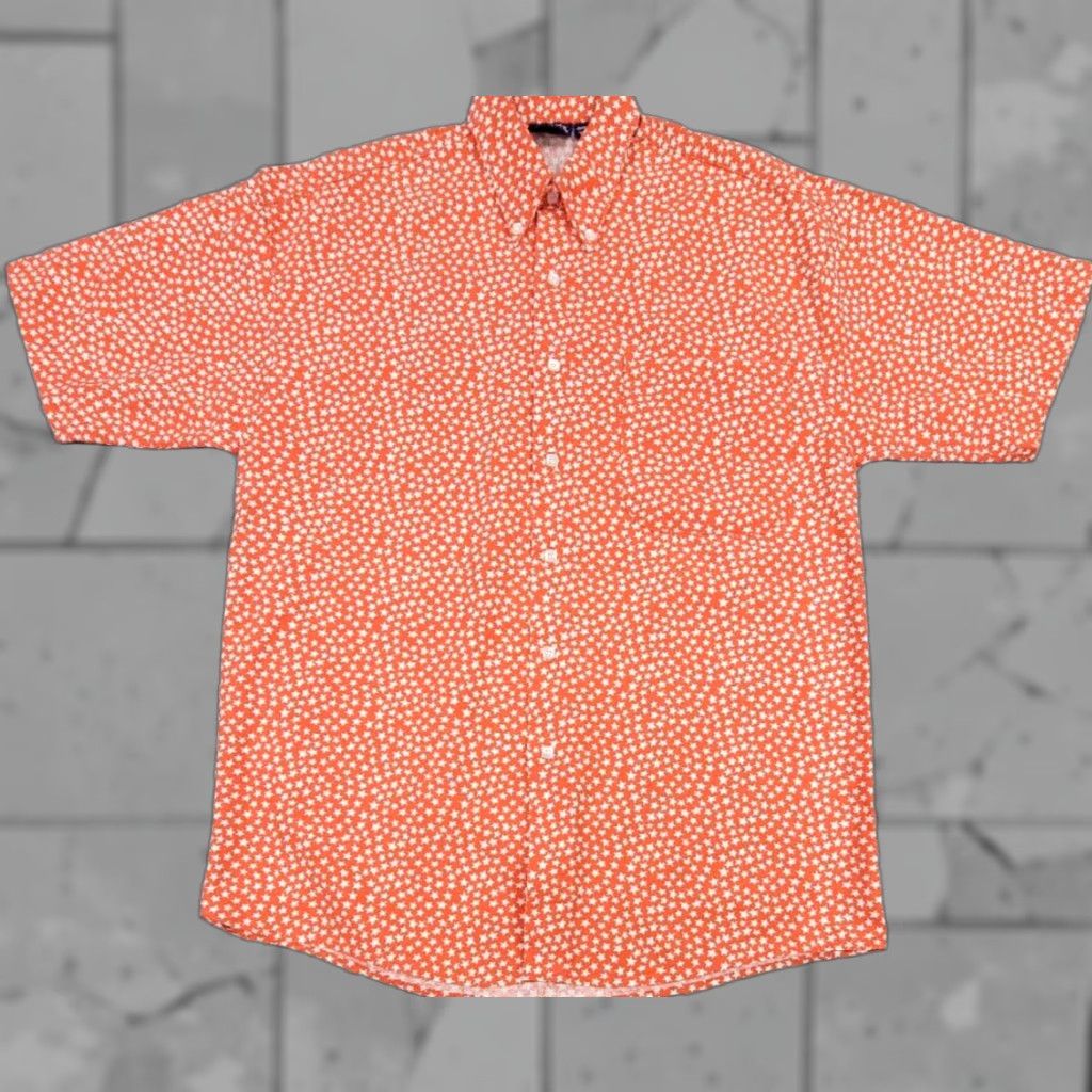 Vintage VINTAGE Bon Homme Orange All Over Print Button Up Short Sleeve Shirt S USA Made Size US S / EU 44-46 / 1 - 1 Thumbnail