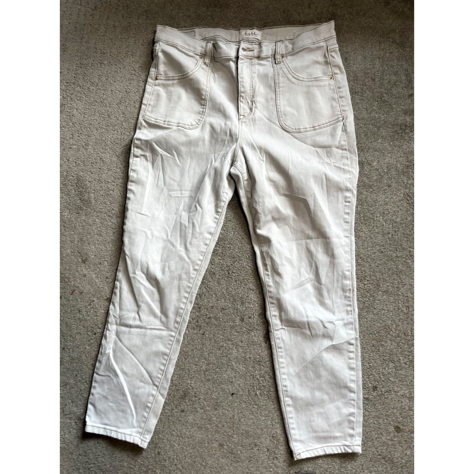 Nicole Miller Nicole Miller New York Jeans Womens 14 Gray Denim SOHO High Rise Ankle Skinny Size 36" / US 14 / IT 50 - 3 Thumbnail