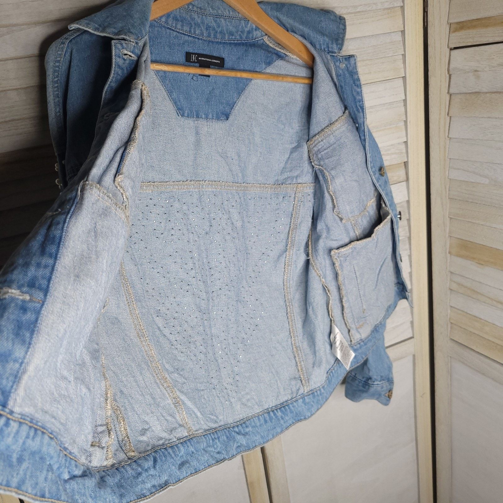 Other International Concepts Jean Jacket Beaded Womens XS Size XS / US 0-2 / IT 36-38 - 5 Thumbnail
