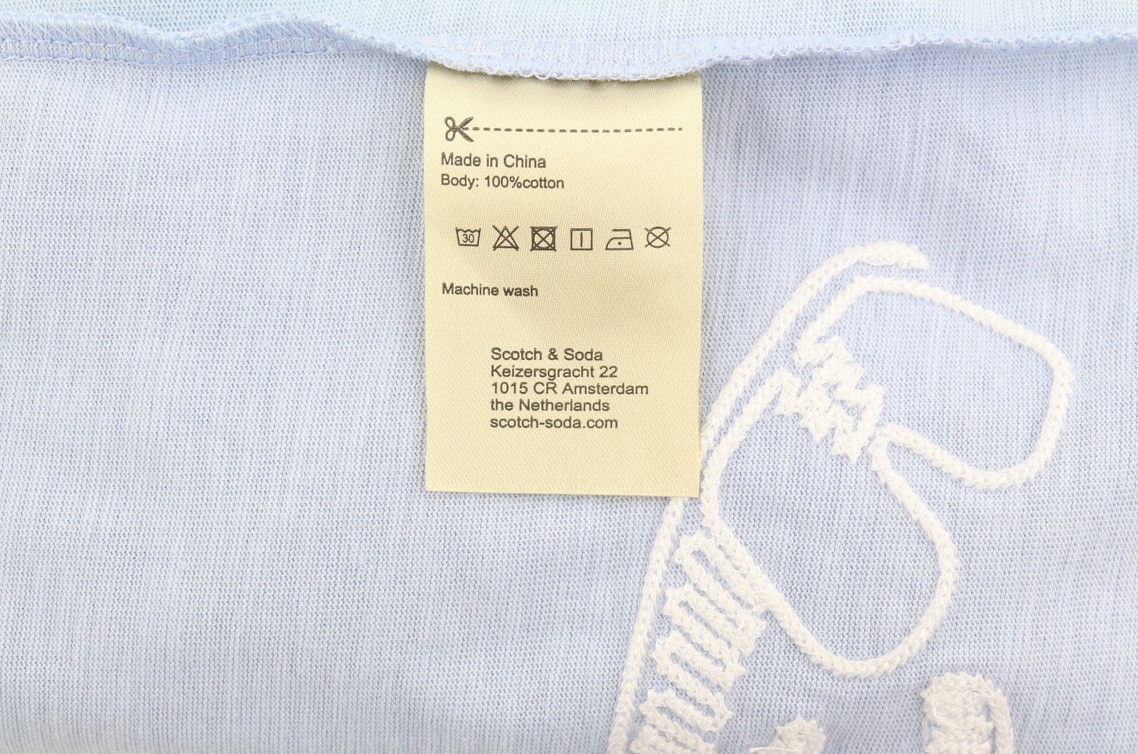Scotch & Soda M Blue Melange Cotton Embroidered T-Shirt 88587 Size US M / EU 48-50 / 2 - 7 Thumbnail
