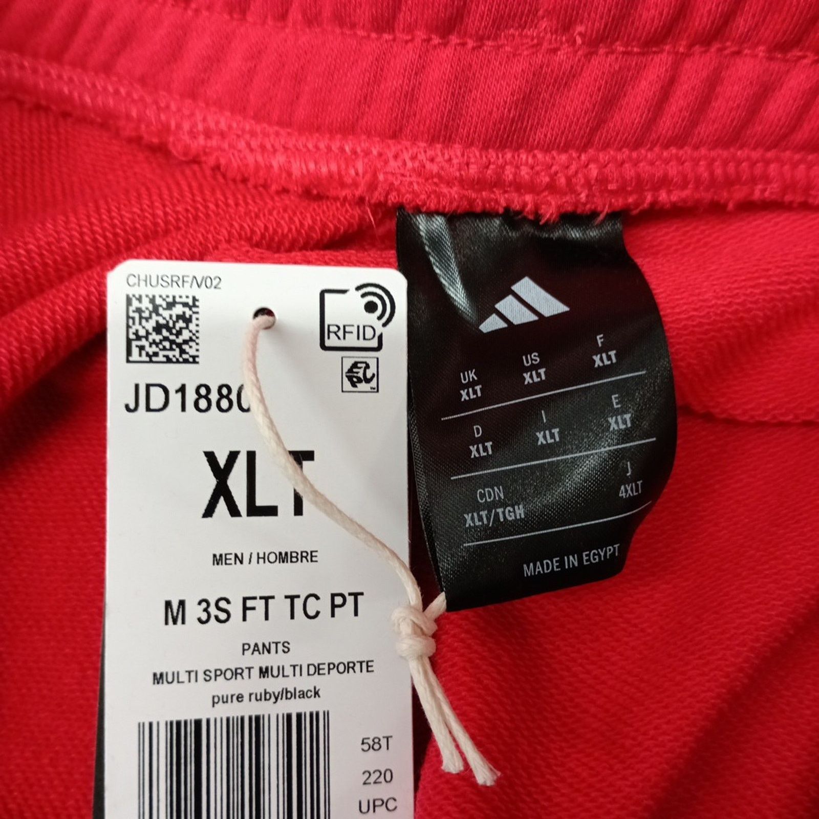 Adidas Adidas XLT Men's Sweatpants Red 3 Stripes French Terry NWT Size US 36 / EU 52 - 5 Thumbnail