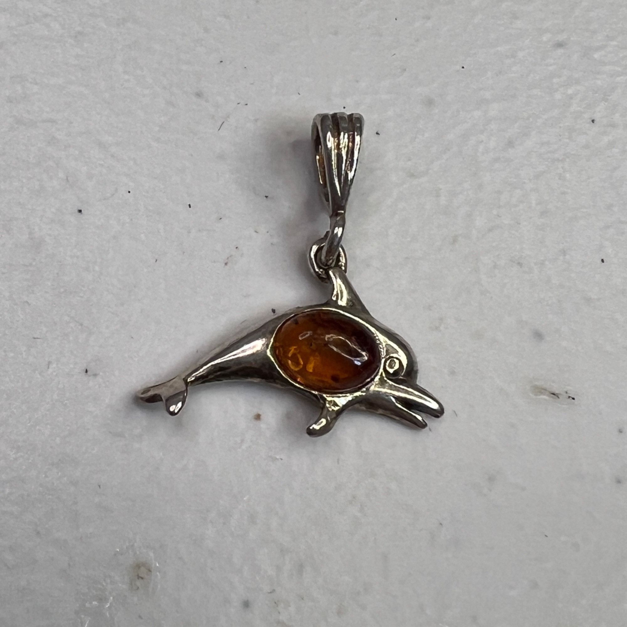 Other Cognac Amber Dolphin Pendant 925 Sterling Silver Womens Jewe Size ONE SIZE - 6 Thumbnail