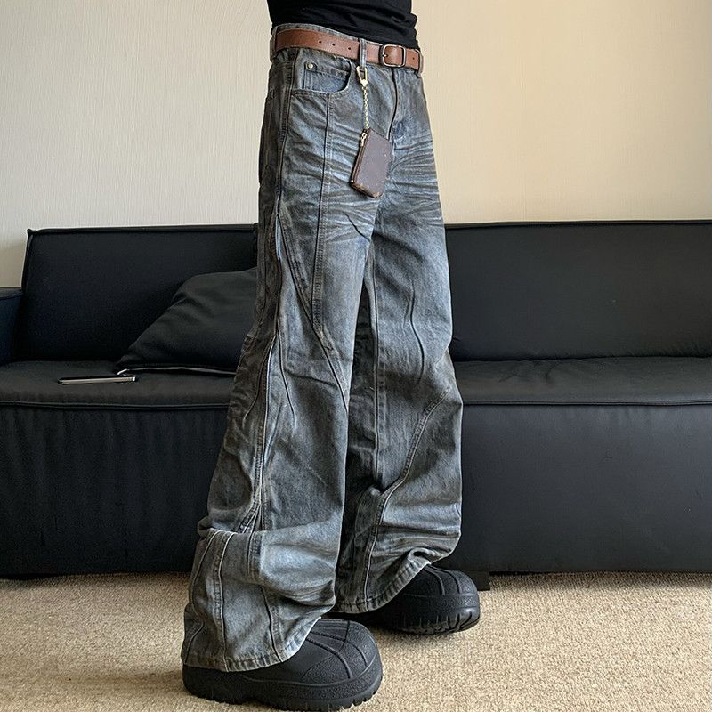 Jean × Vintage Mud Dyed Jeans Damaged Pleated Size US 29 - 1 Thumbnail