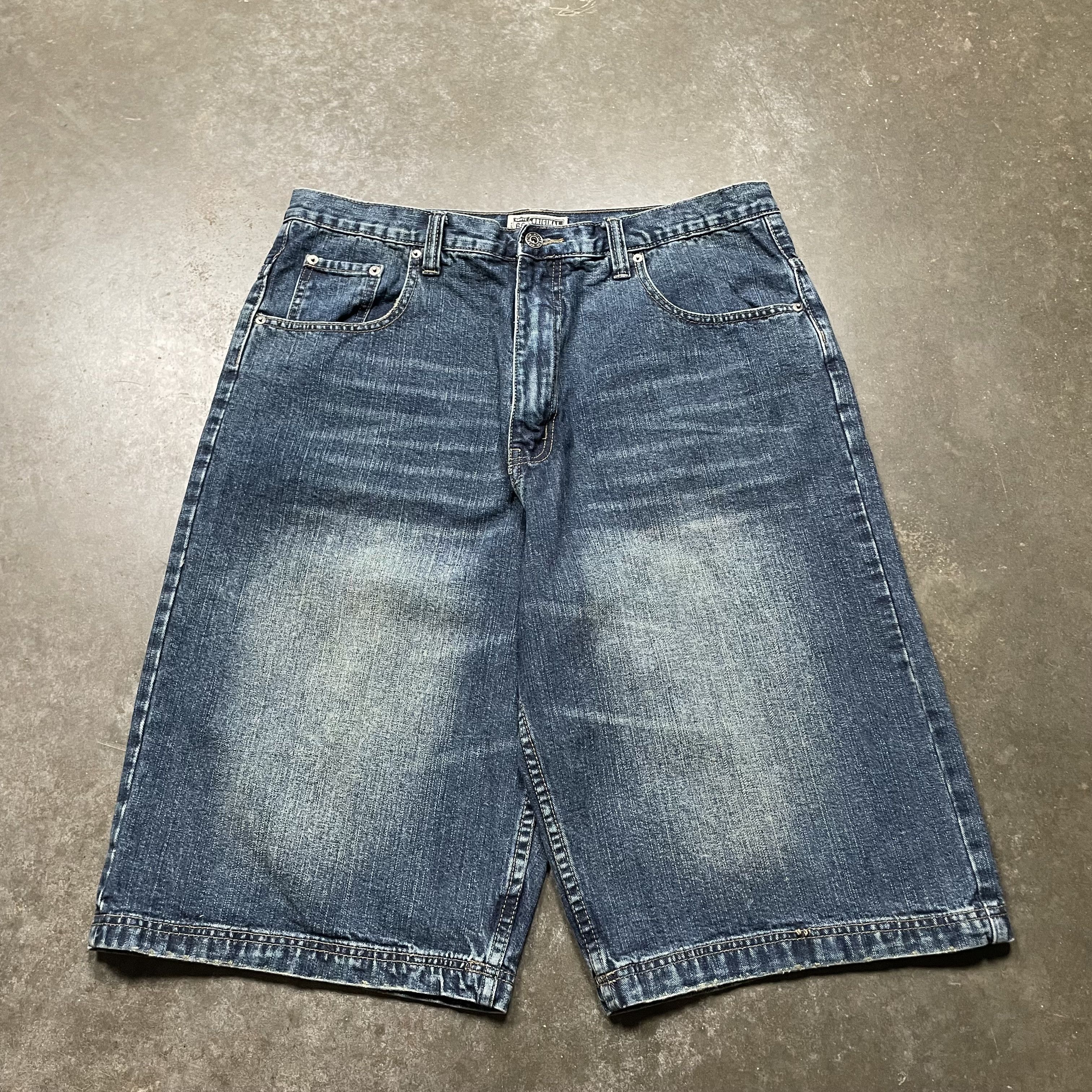 Southpole × Vintage Y2K Baggy Faded Jean Shorts 00s Skater Grunge 90s Size US 36 / EU 52 - 4 Thumbnail