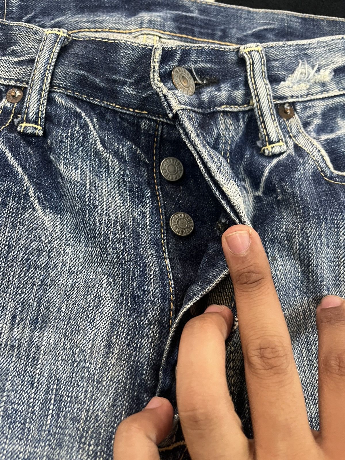 Hysteric Glamour × Japanese Brand × OMNIGOD Vintage Omnigod Selvedge Faded Short Denim Size US 30 / EU 46 - 7 Thumbnail