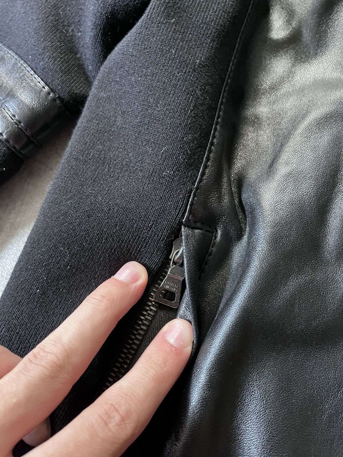 Prada Prada 2000s hybrid leather wool jacket black vintage Size US M / EU 48-50 / 2 - 7 Thumbnail
