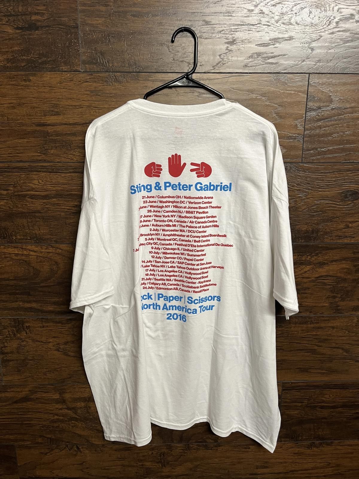 Designer Sting & Peter Gabriel T-shirt Rock Paper Scissors Tour 2016 Size US XXL / EU 58 / 5 - 2 Thumbnail