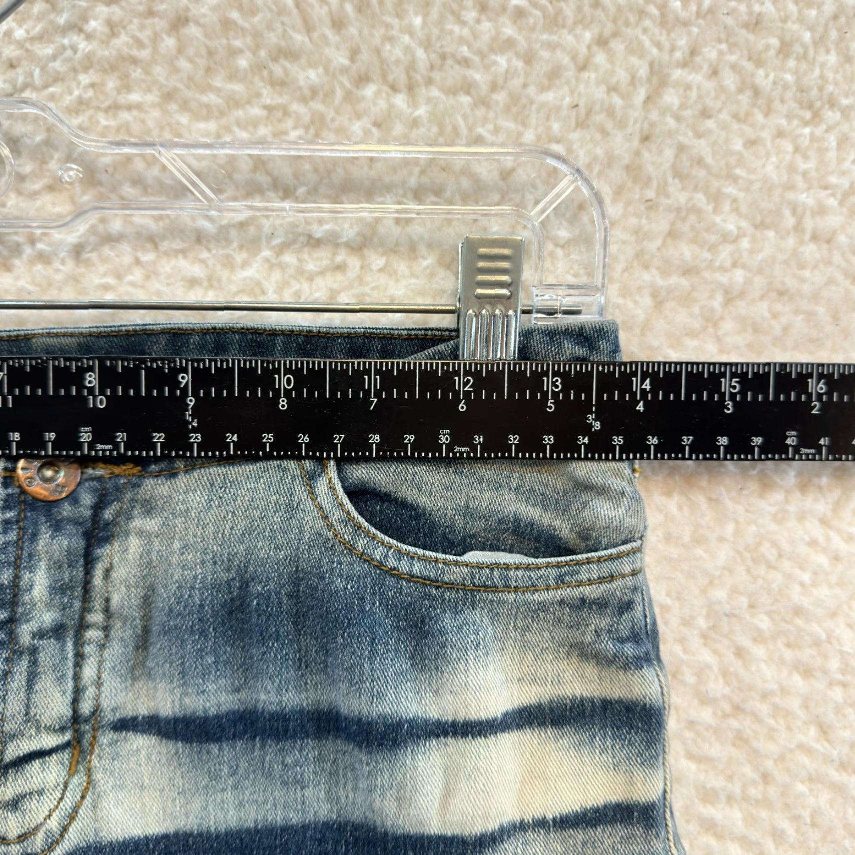 Bell Y2K Vintage Bell Bottoms Flare Jeans 4 26 Burnout 70s Hippie Boho Festival Rave Womens Girls Burnout Look Hippy Blue Hua Di Regular Inseam 30 Size 27" / US 4 / IT 40 - 6 Thumbnail
