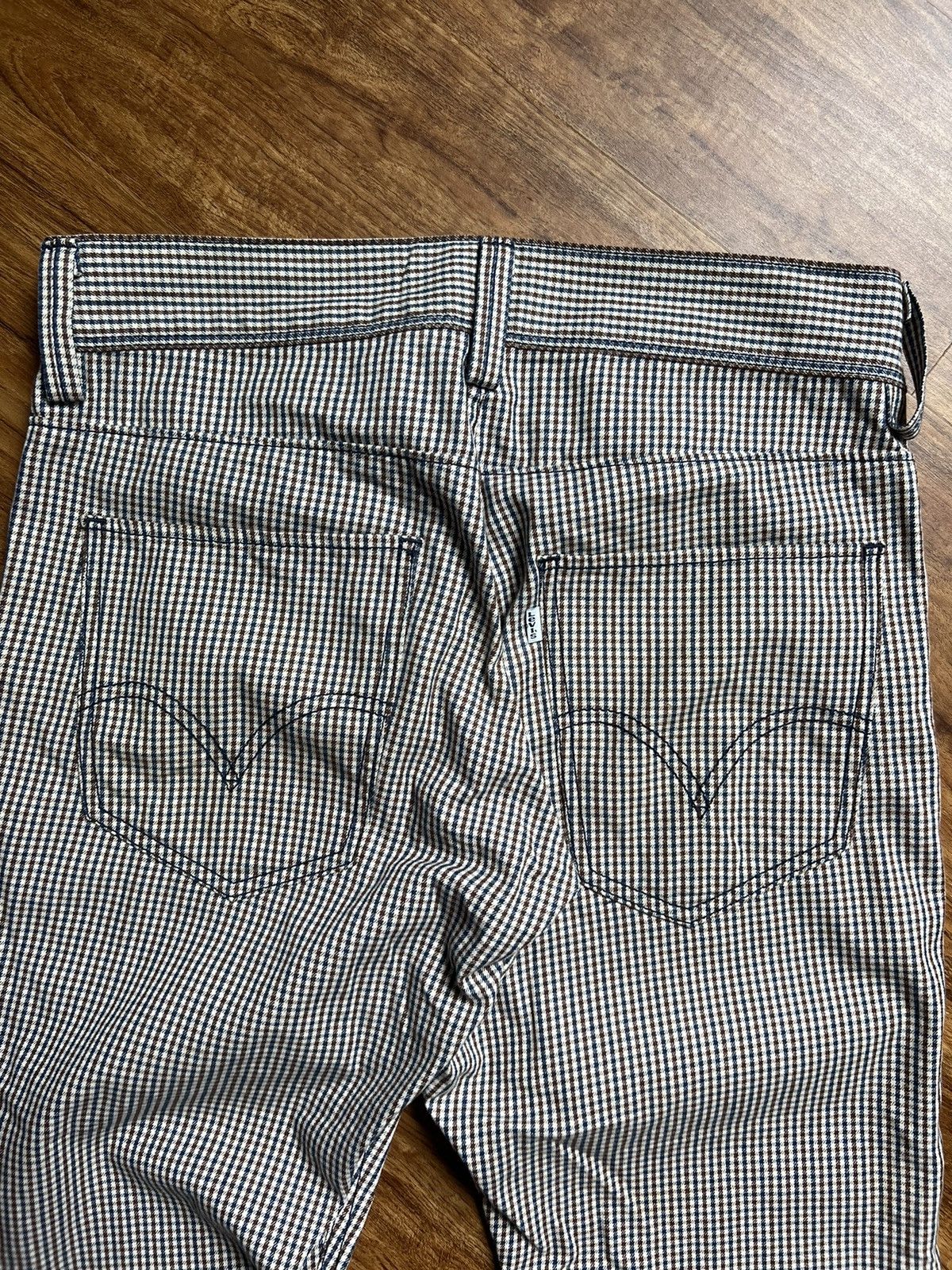Levi's × Levi's Vintage Clothing × Vintage Tan/Navy Plaid Vintage Levi’s Reissue 511 pants white tab Size US 32 / EU 48 - 6 Thumbnail