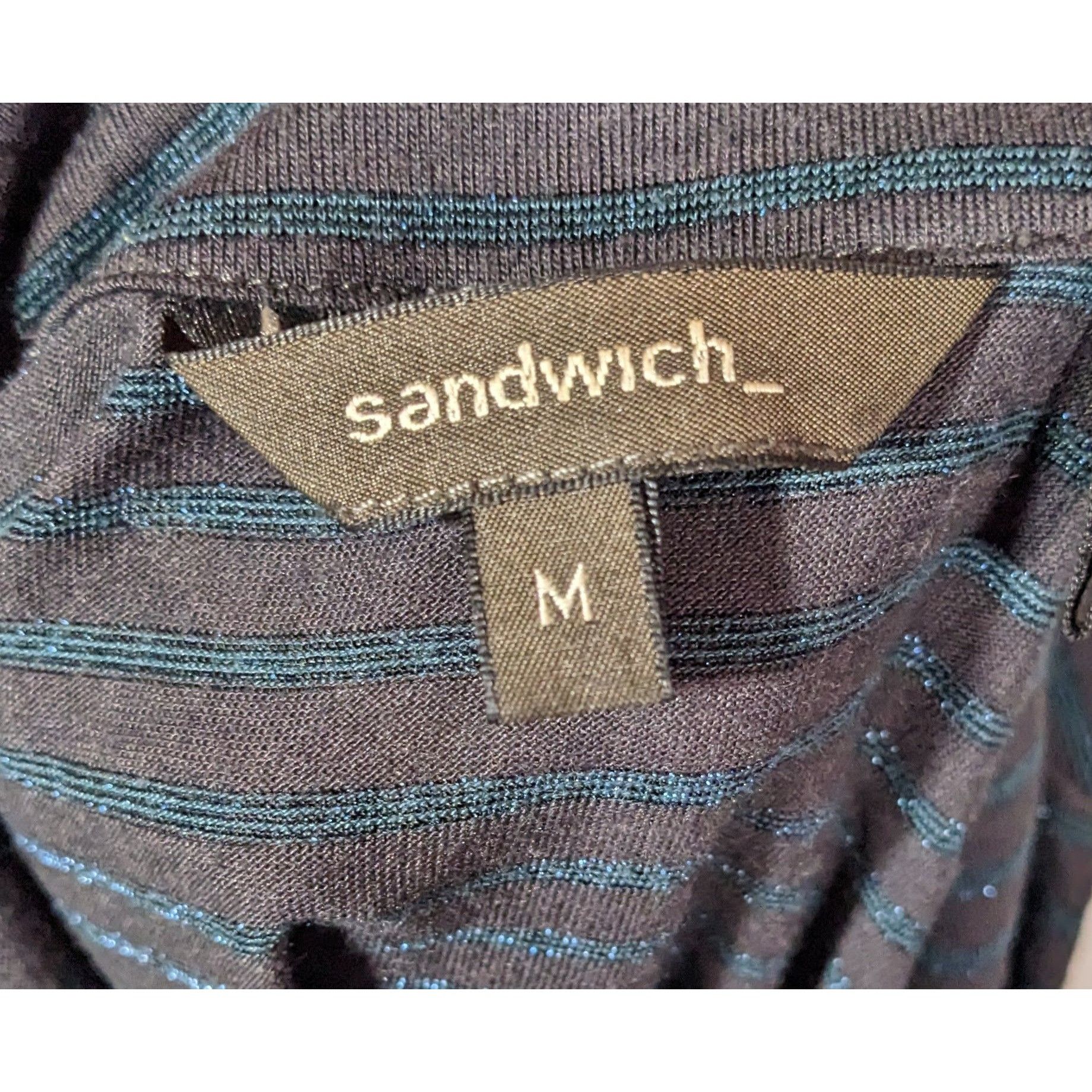 Other Sandwich_ Dark Grey And Metallic Blue Striped Button Up Swea Size M / US 6-8 / IT 42-44 - 4 Thumbnail
