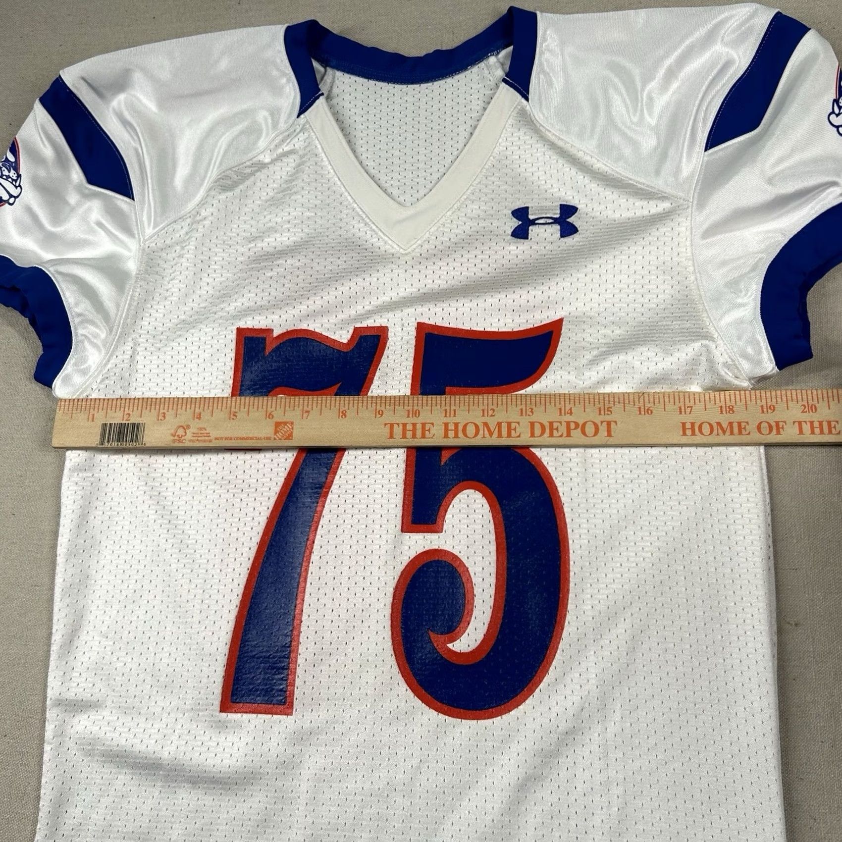 Under Armour Under Armour Football Jersey Mens L White Short Sleeve Pullover Slim HeatGear Casual Sports Highschool Mens Size US L / EU 52-54 / 3 - 7 Thumbnail