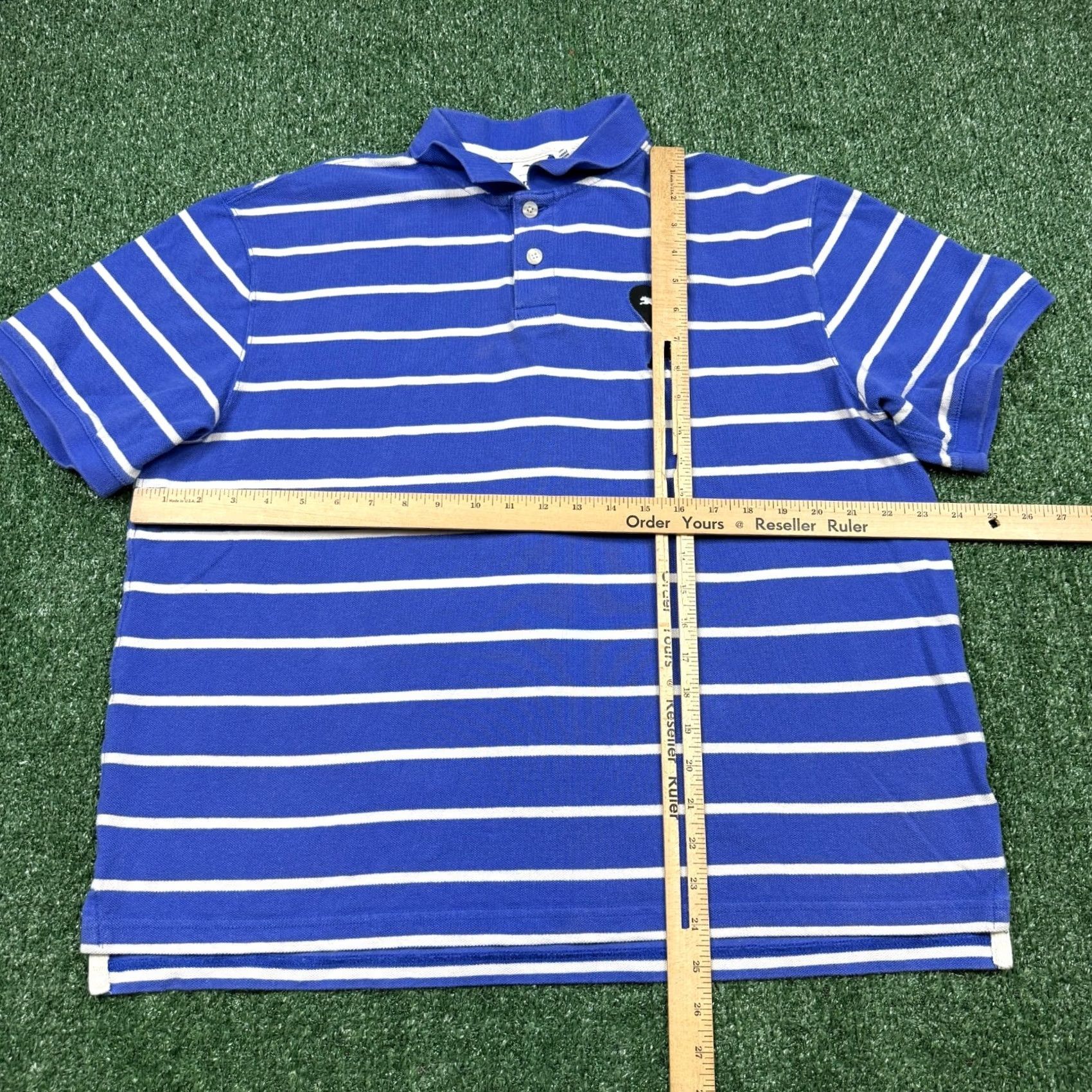 Puma Puma X Ami Polo Shirt Men L Blue Striped Short Sleeve Sportswear Casual Golf Polo Shirt Mens Size US L / EU 52-54 / 3 - 4 Thumbnail