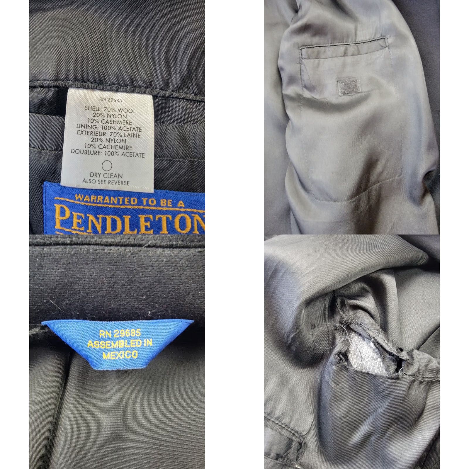 Pendleton Pendleton Overcoat Mens XL Black Wool Nylon Cashmere Winter Classic Long Coat Button Lined Pockets Fall Winter Size US XL / EU 56 / 4 - 9 Thumbnail
