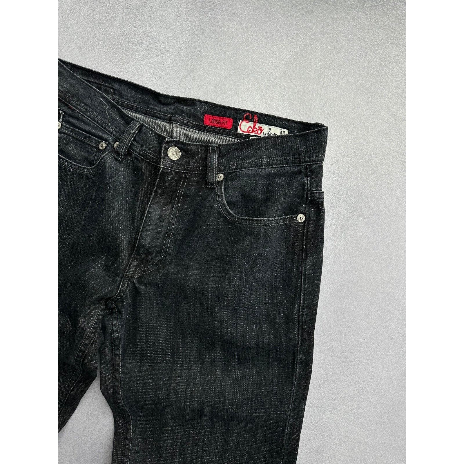 Ecko Unltd. VTG ECKo Unltd Loose Fit Baggy Black Heavy Jeans Sz 34 Size US 34 / EU 50 - 11 Thumbnail