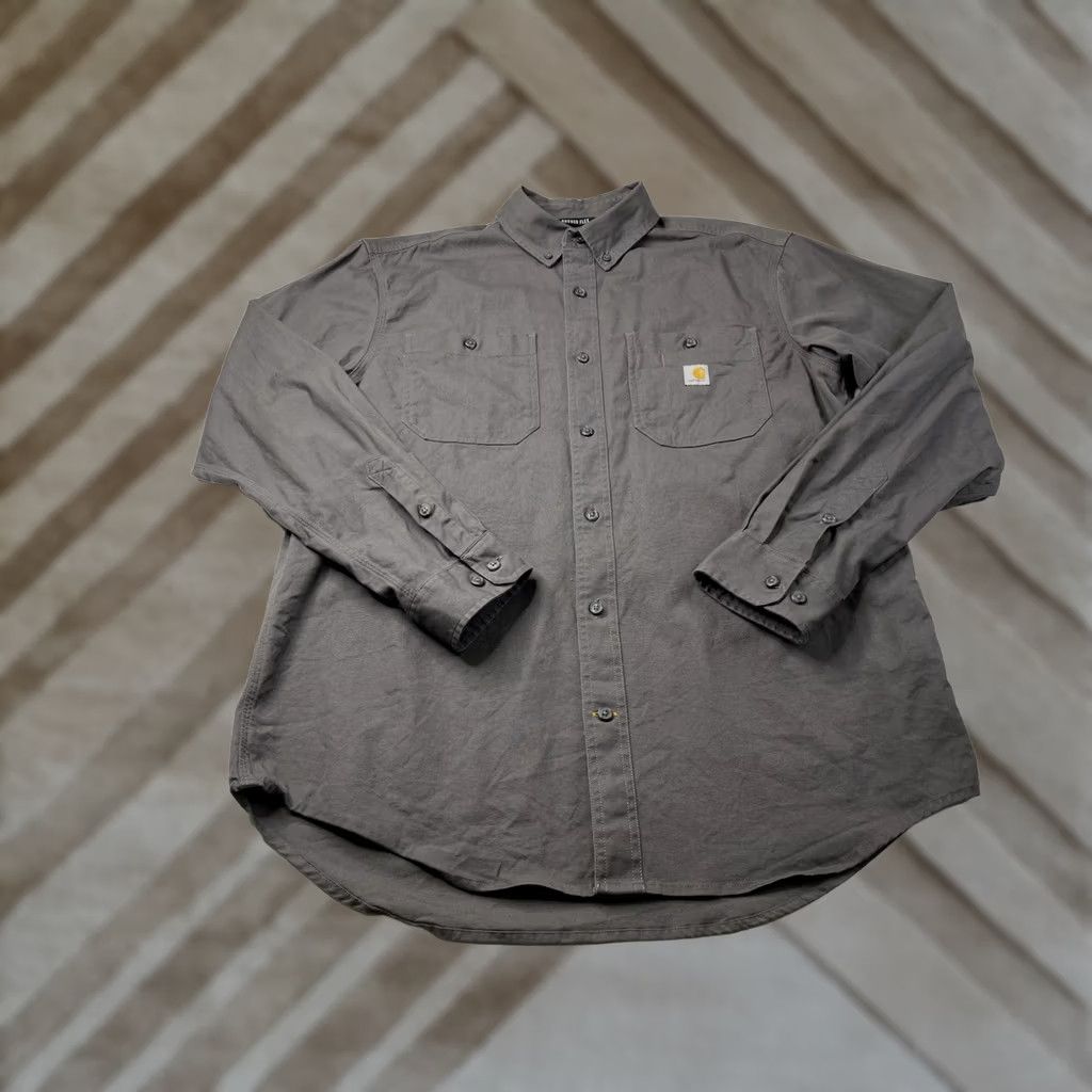 Carhartt Carhartt Shirt Long Sleeve Mens Large Gray Rugged Flex Button Up Workwear Size US L / EU 52-54 / 3 - 1 Thumbnail