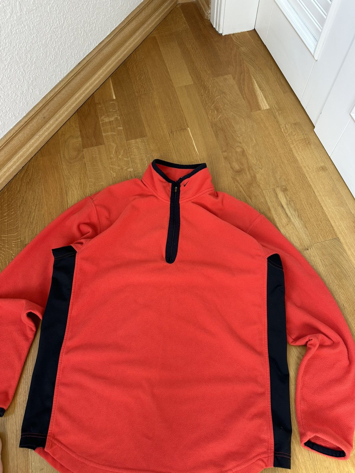 Nike Vintage Nike Half-Zip Jacket Black Swoosh Therma-Fit Size US XL / EU 56 / 4 - 5 Thumbnail