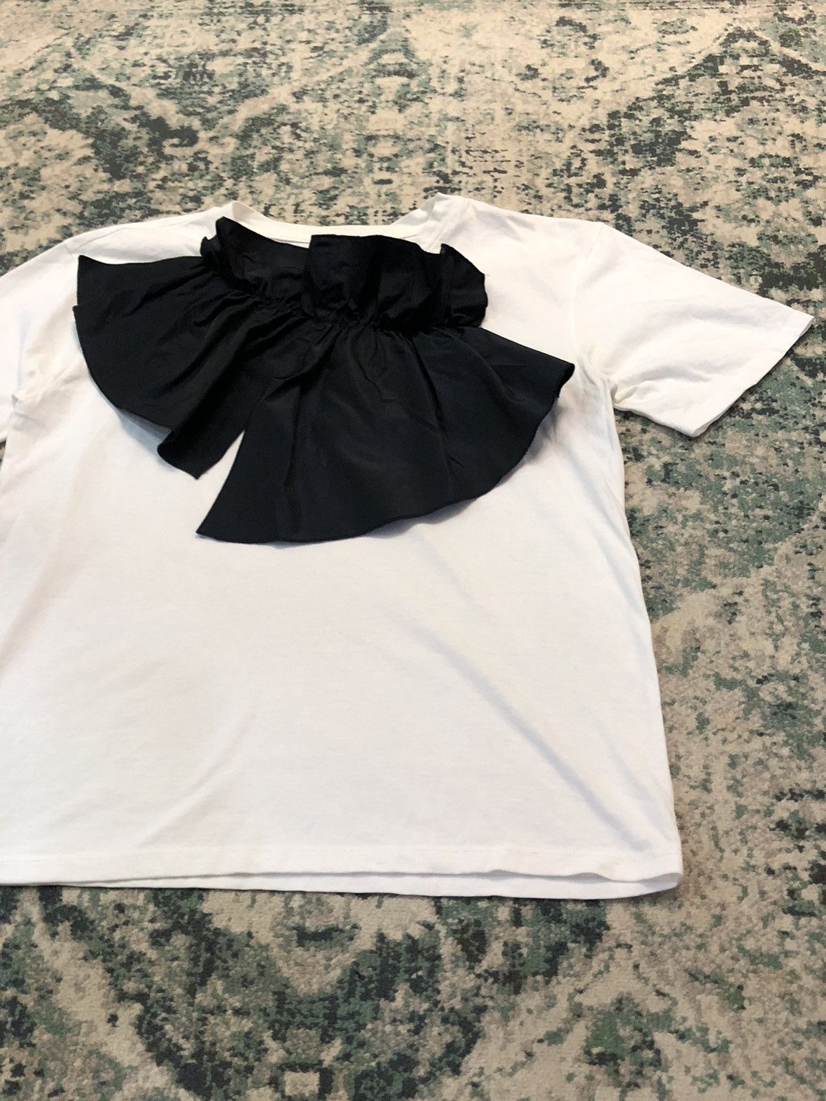 Jil Sander Jil Sander Navy Nylon Ribbon/Ruffle Shirt Size US XS / EU 42 / 0 - 8 Thumbnail