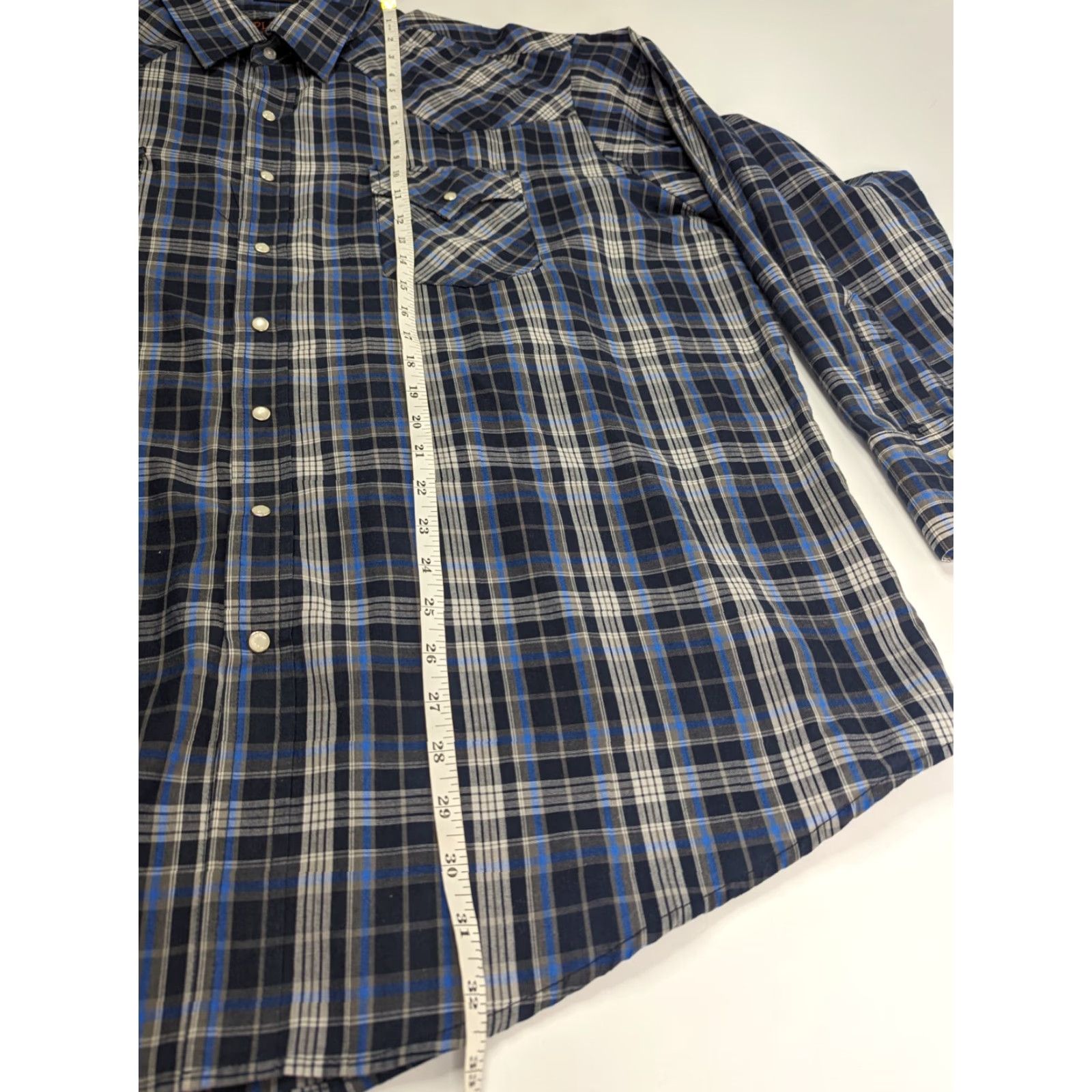 Vintage VINTAGE? (No) Plains Western Wear Shirt Mens 2X Blue Pearl Snap Big Man Plaid Cowboy Rodeo Size US XXL / EU 58 / 5 - 4 Thumbnail