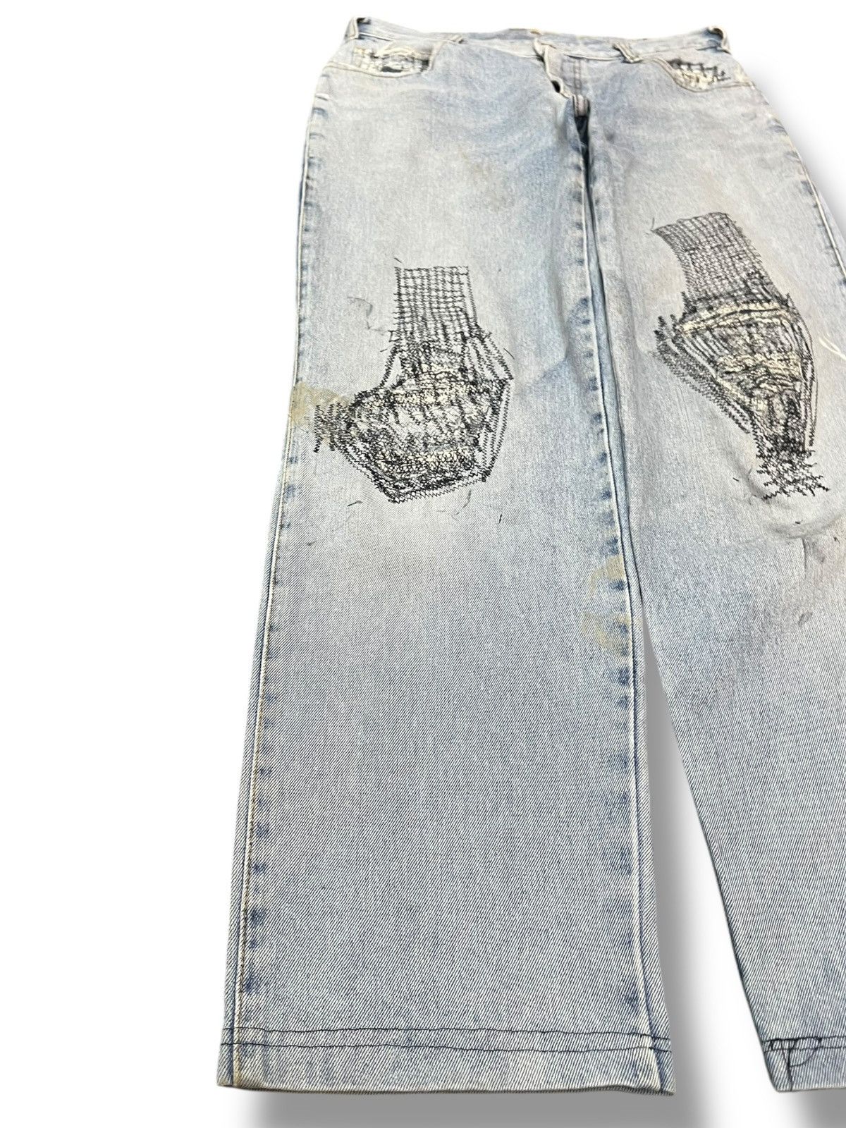 Japanese Brand × Vintage Vintage Ying&Yang Mode Pour Hommes Baggy Denim Size US 32 / EU 48 - 3 Thumbnail