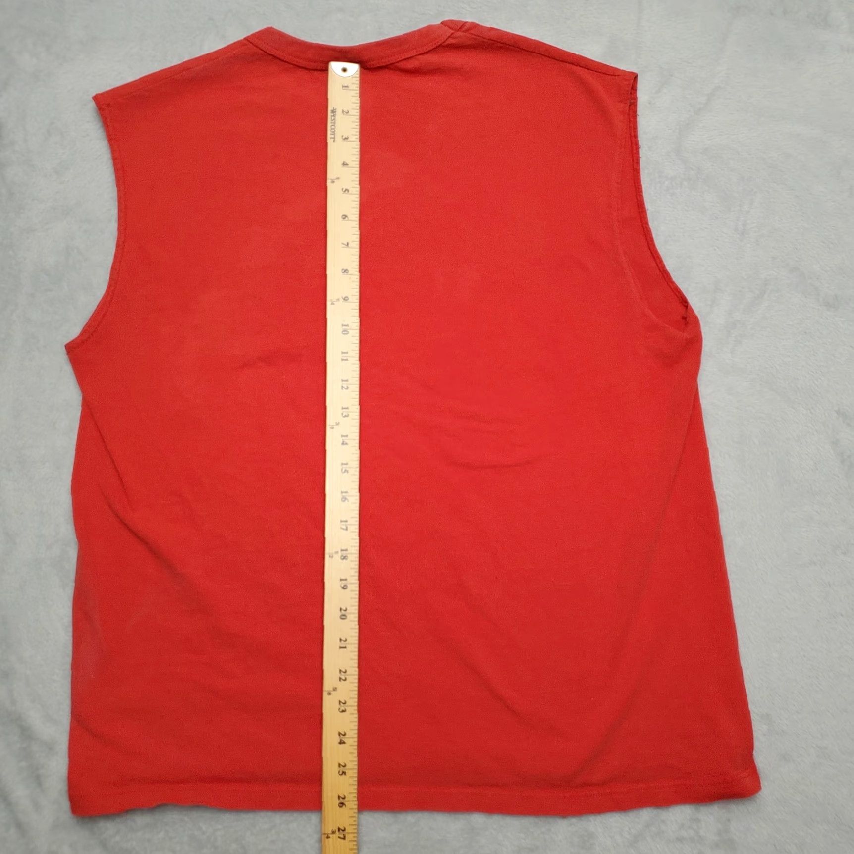 Jerzees VINTAGE Jerzees Shirt Mens Large Red Tank Top Blank 100% Cotton Crewneck TEE USA Size US L / EU 52-54 / 3 - 7 Thumbnail