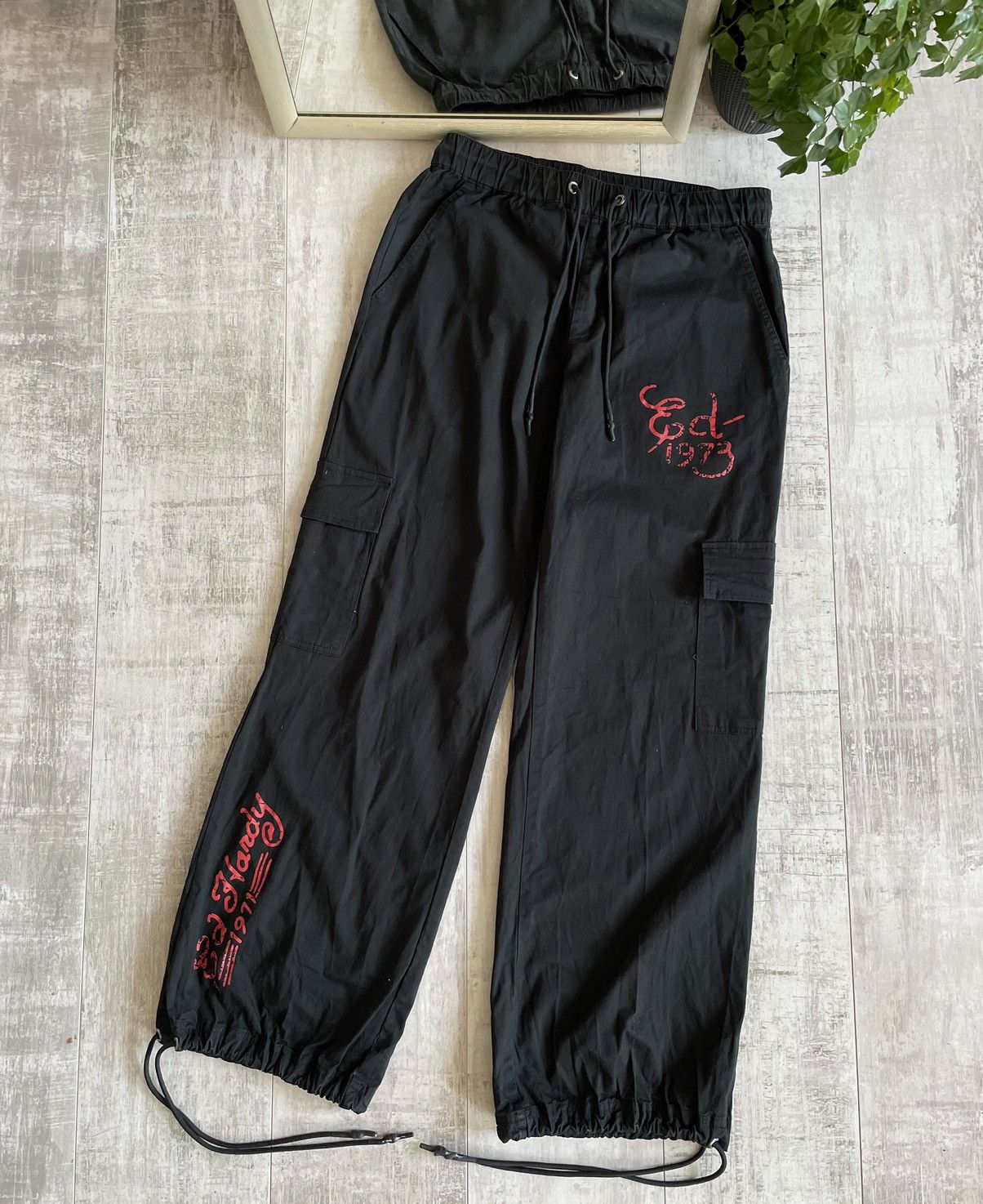 Christian Audigier × Ed Hardy × Japanese Brand Ed Hardy x Urban Outfitters Dragon Cargo Pants Y2K Parachute Size US 30 / EU 46 - 2 Thumbnail