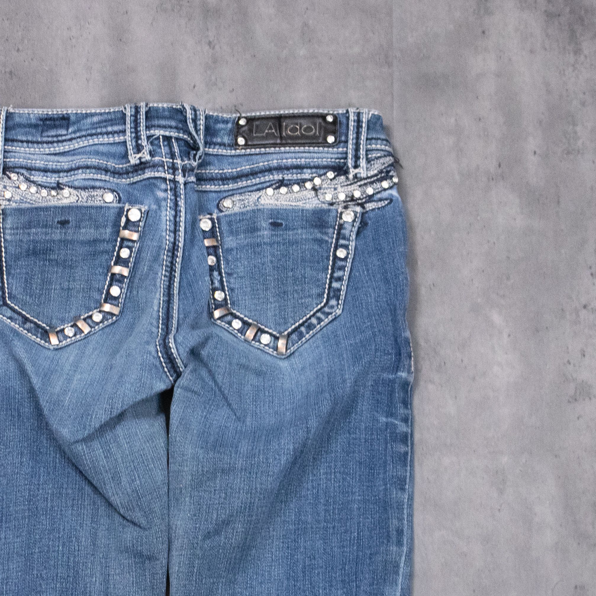 True Religion Y2K's 00's LA Idol's Gem Embellished Skinny Denim Jean's Size US 26 / EU 42 - 14 Thumbnail