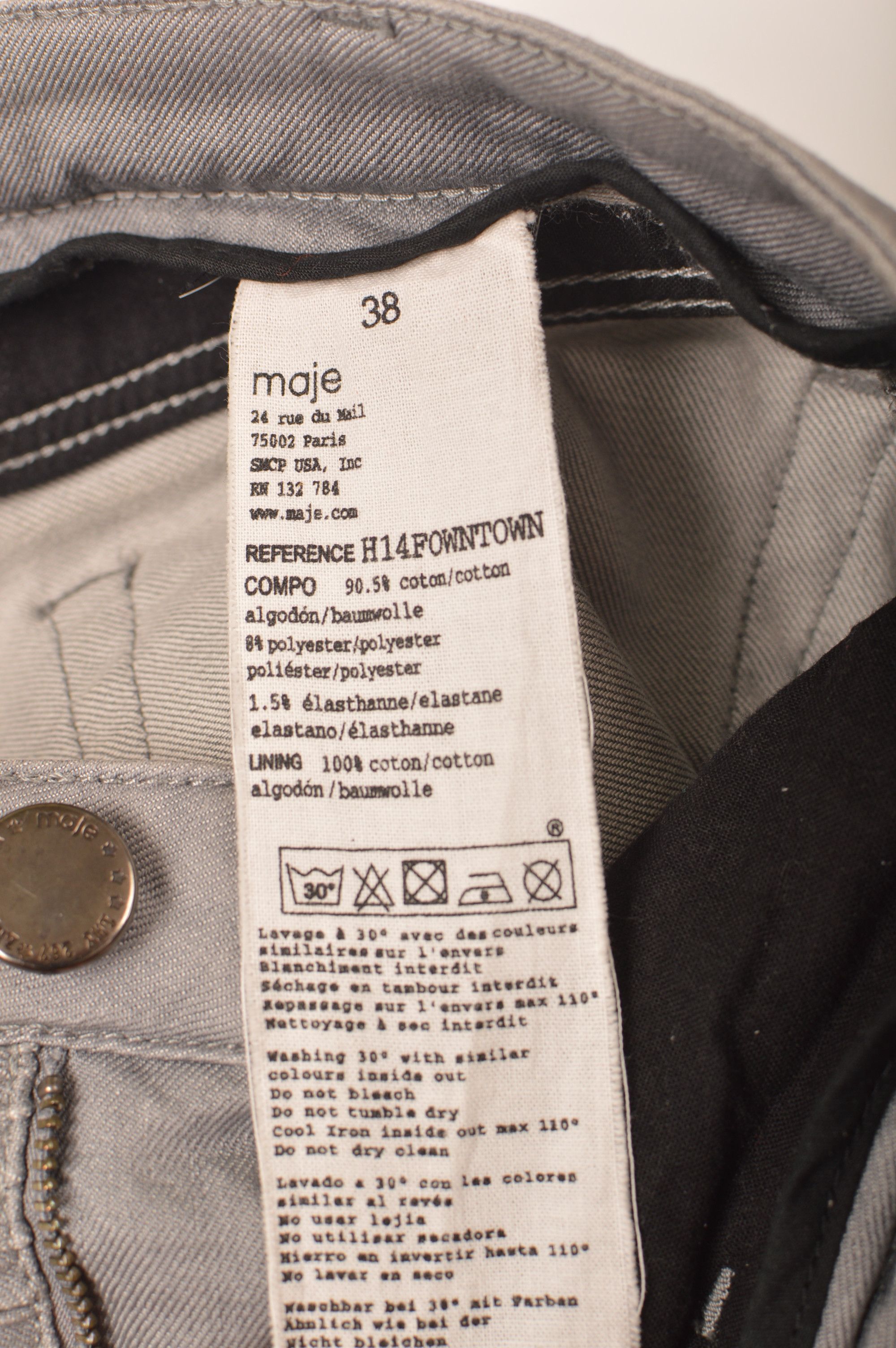 Maje Maje W's Skinny Moto Biker Jeans H14FOWNTOWN Size 26" / US 2 / IT 38 - 9 Thumbnail