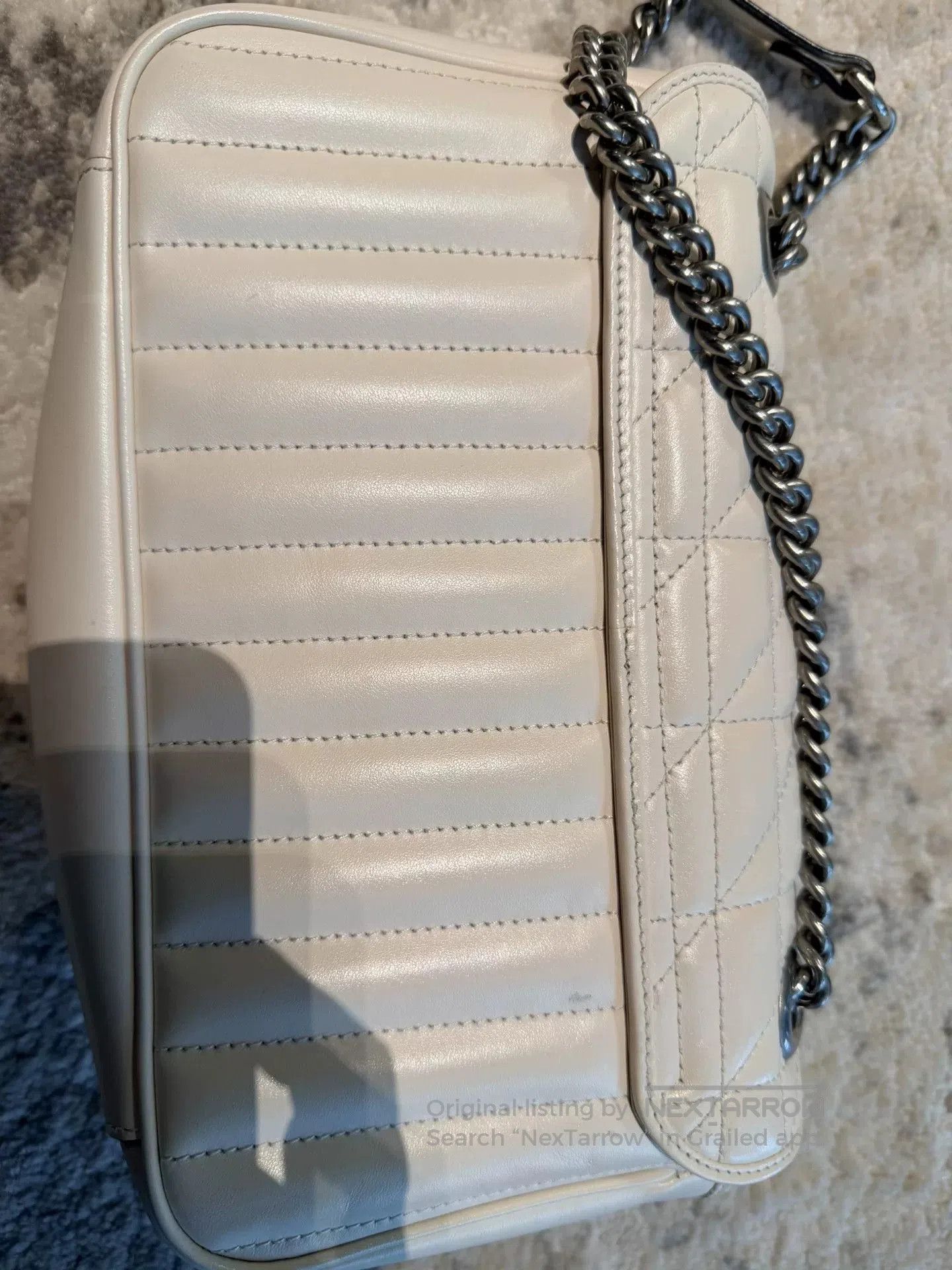 Gucci gucci marmont white chain bag with silver gg. Size ONE SIZE - 7 Thumbnail