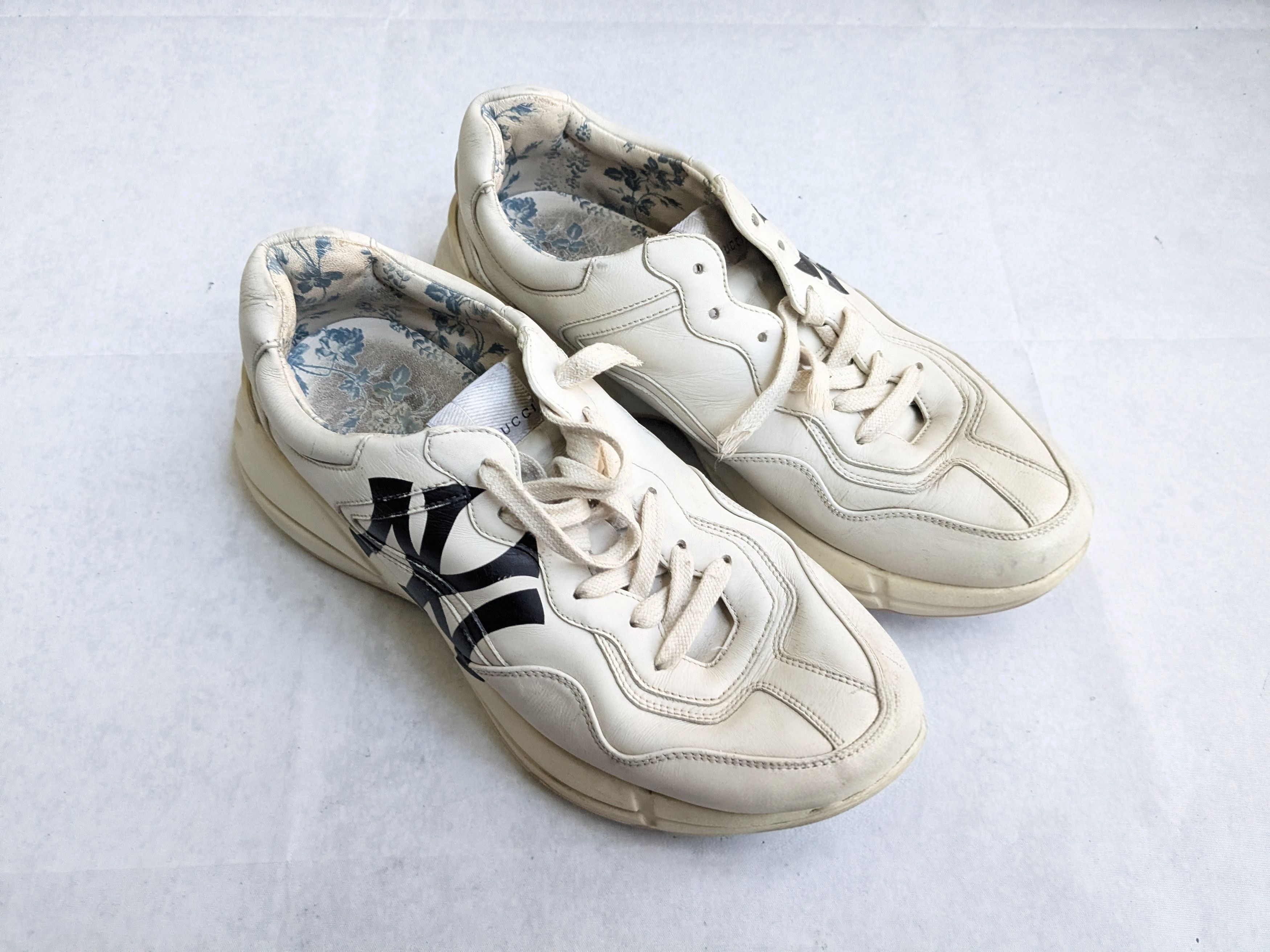 Gucci Gucci Rython Sneakers NY Yankees 9 Leather Low Size US 9 / EU 42 - 4 Thumbnail